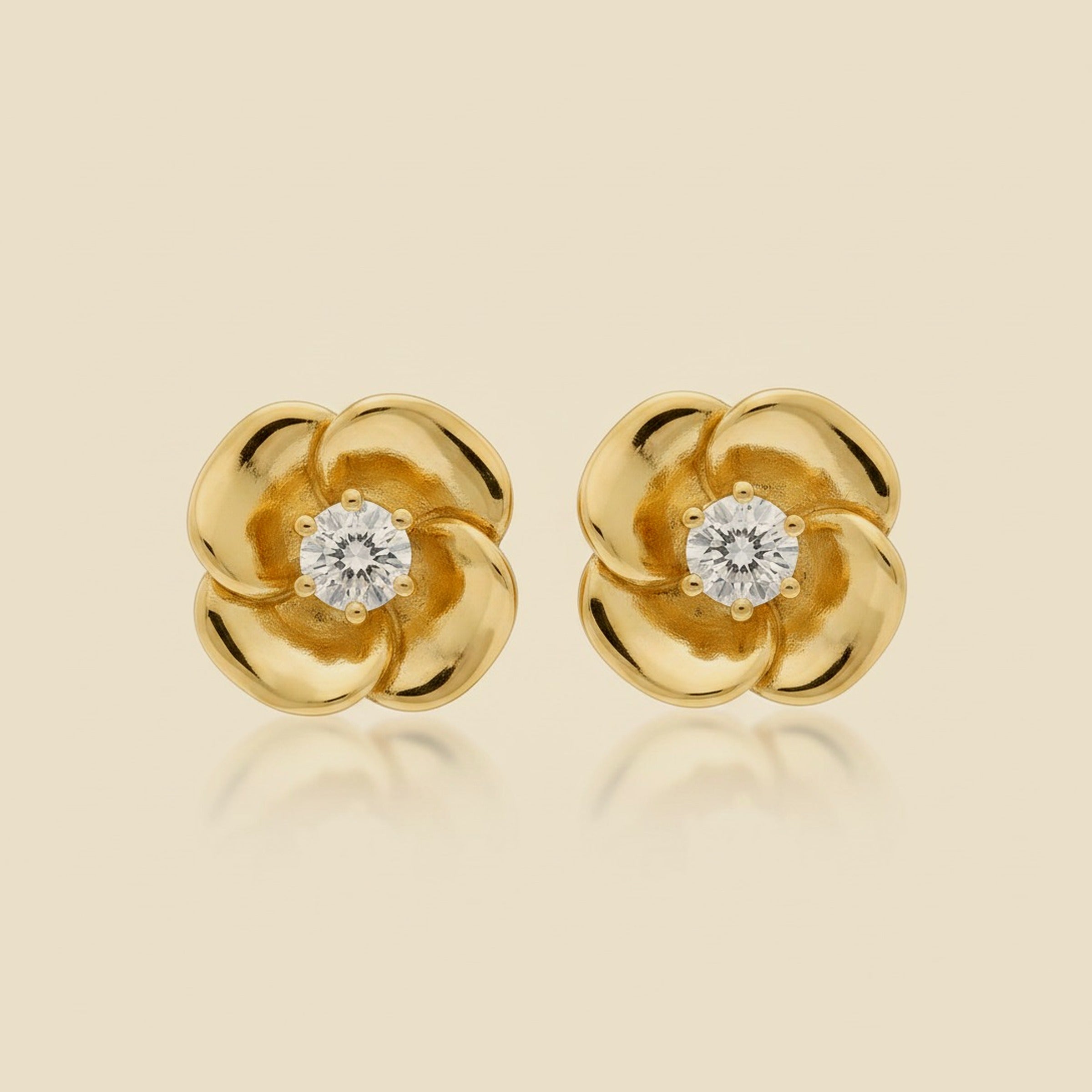 9K White Gold Diamond Flower Earrings and Matching Necklace Set – Empire Diamond