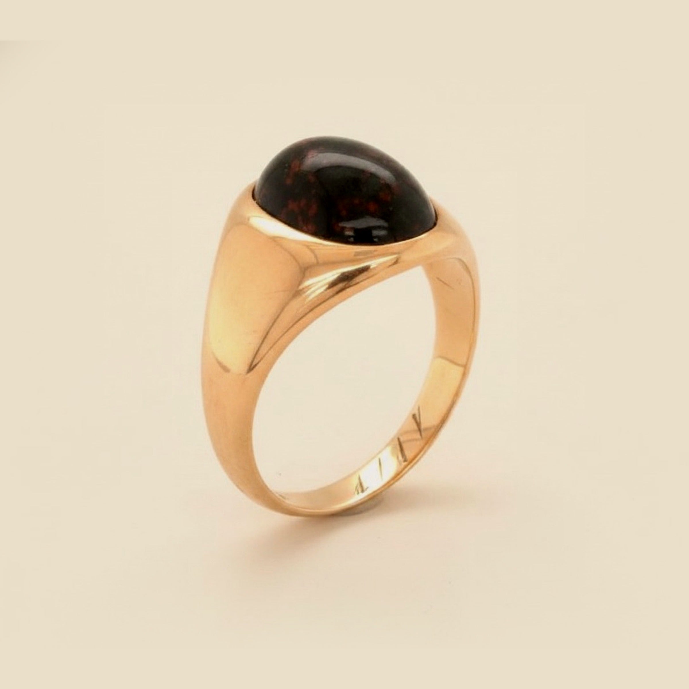 9k Yellow Gold Bloodstone Ring