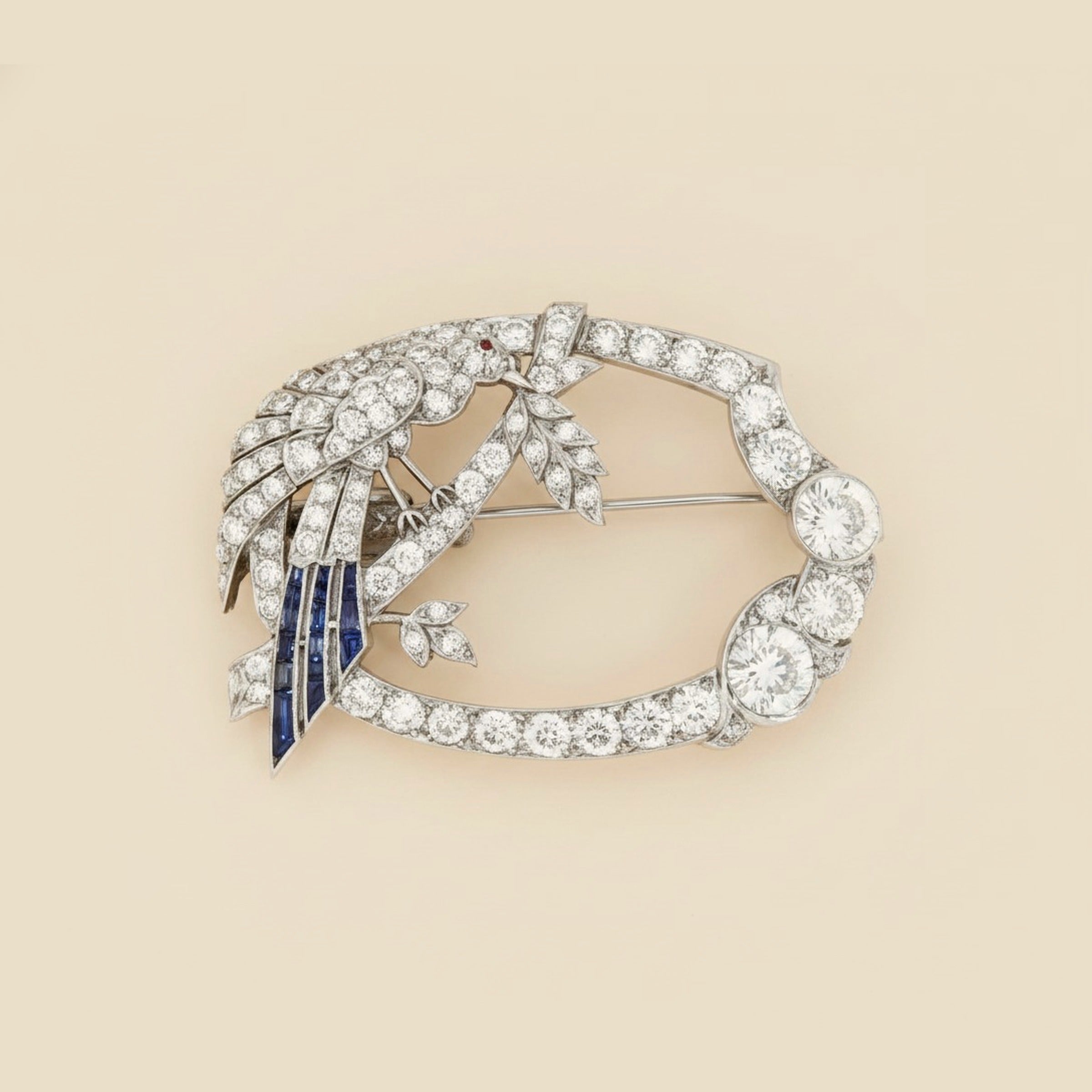 Art Deco Platinum Diamond Brooch