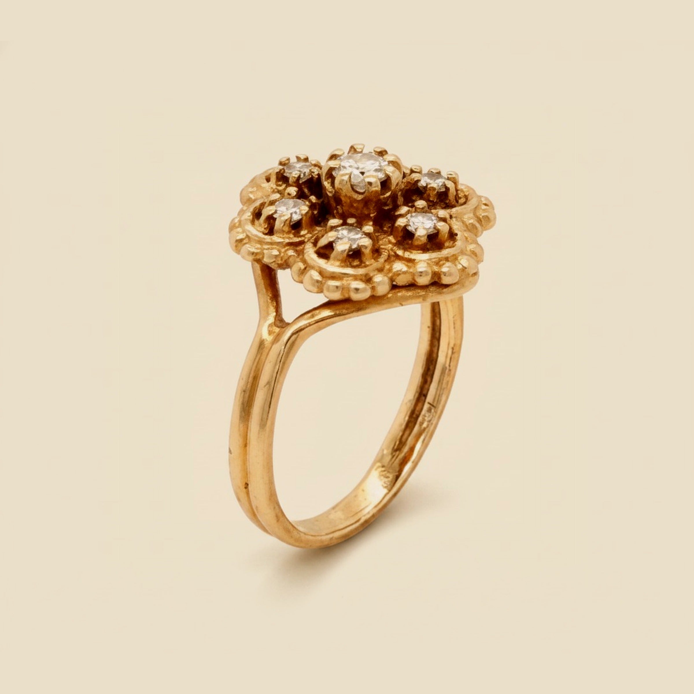 Beaded Multi-Prong Diamond Clover Ring – Empire Diamond