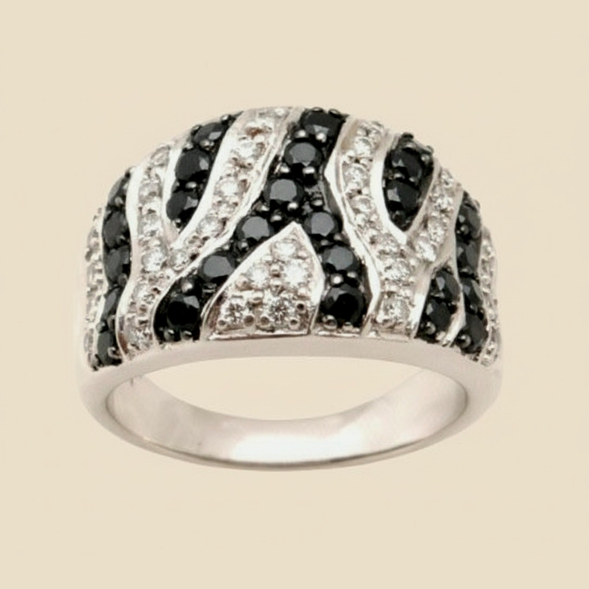 Black & White Diamond Cocktail Ring – Empire Diamond – view 2
