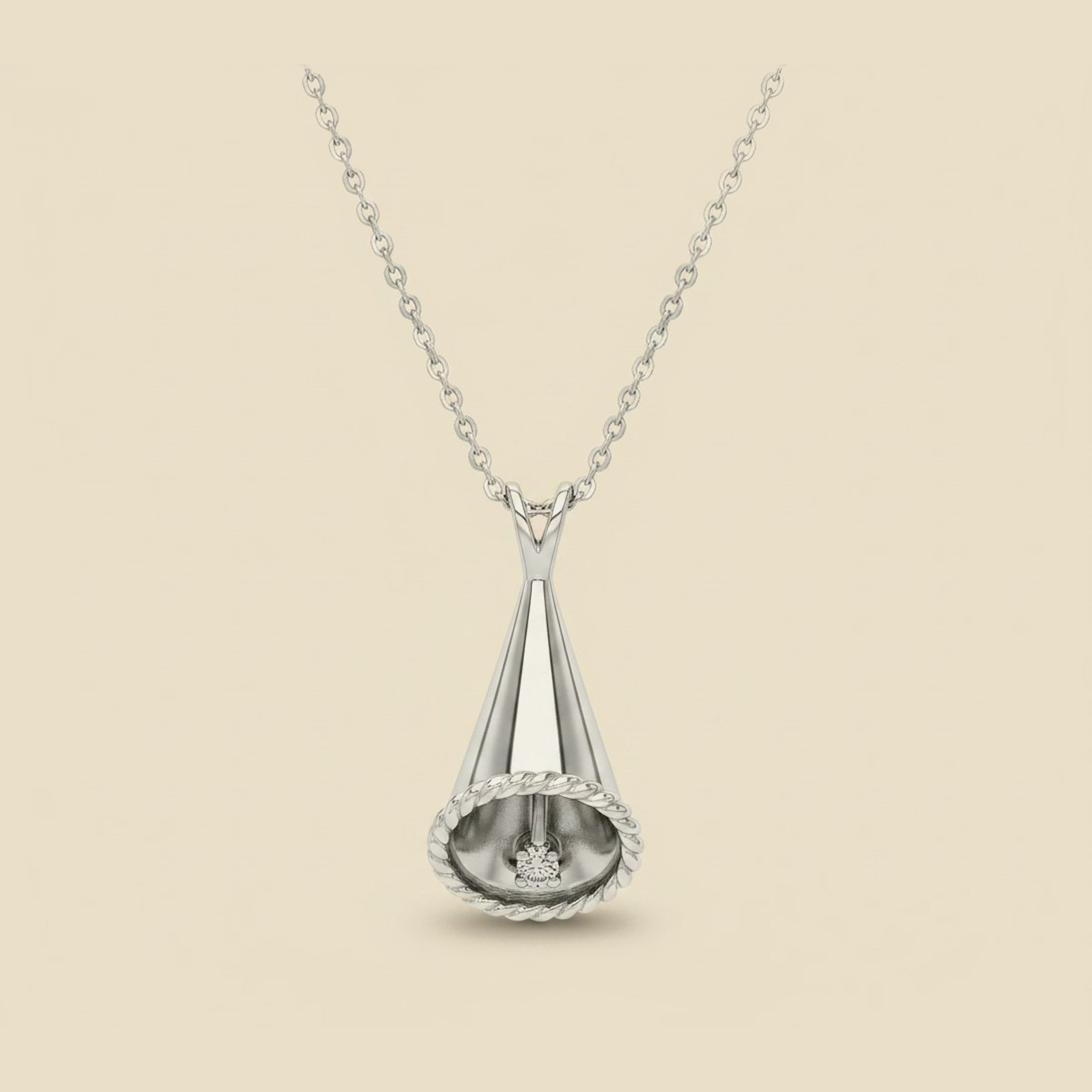 Brushed Finish Ear Diamond Pendulum Pendant Necklace – Empire Diamond