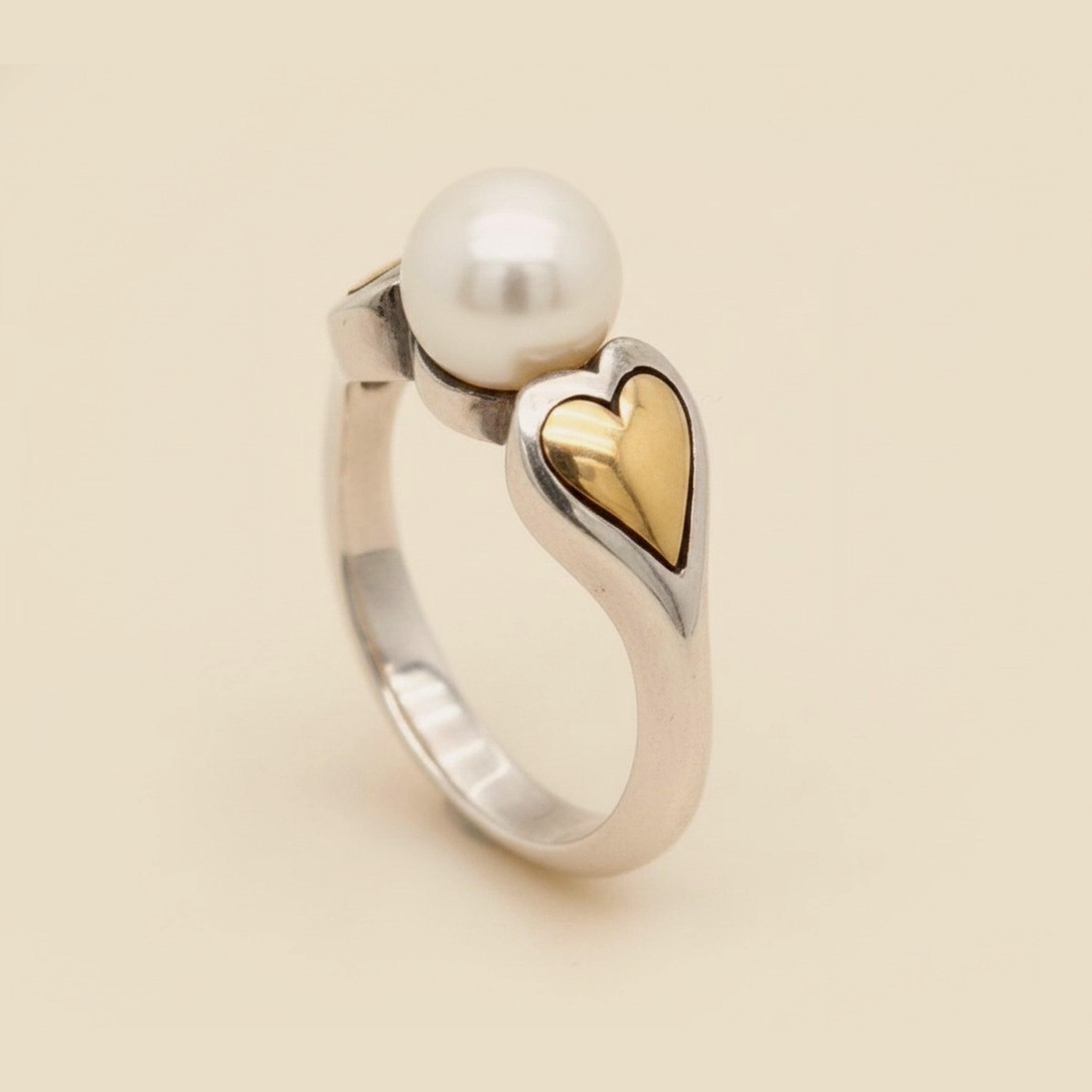 Cartier Silver and Gold Pearl Ring
