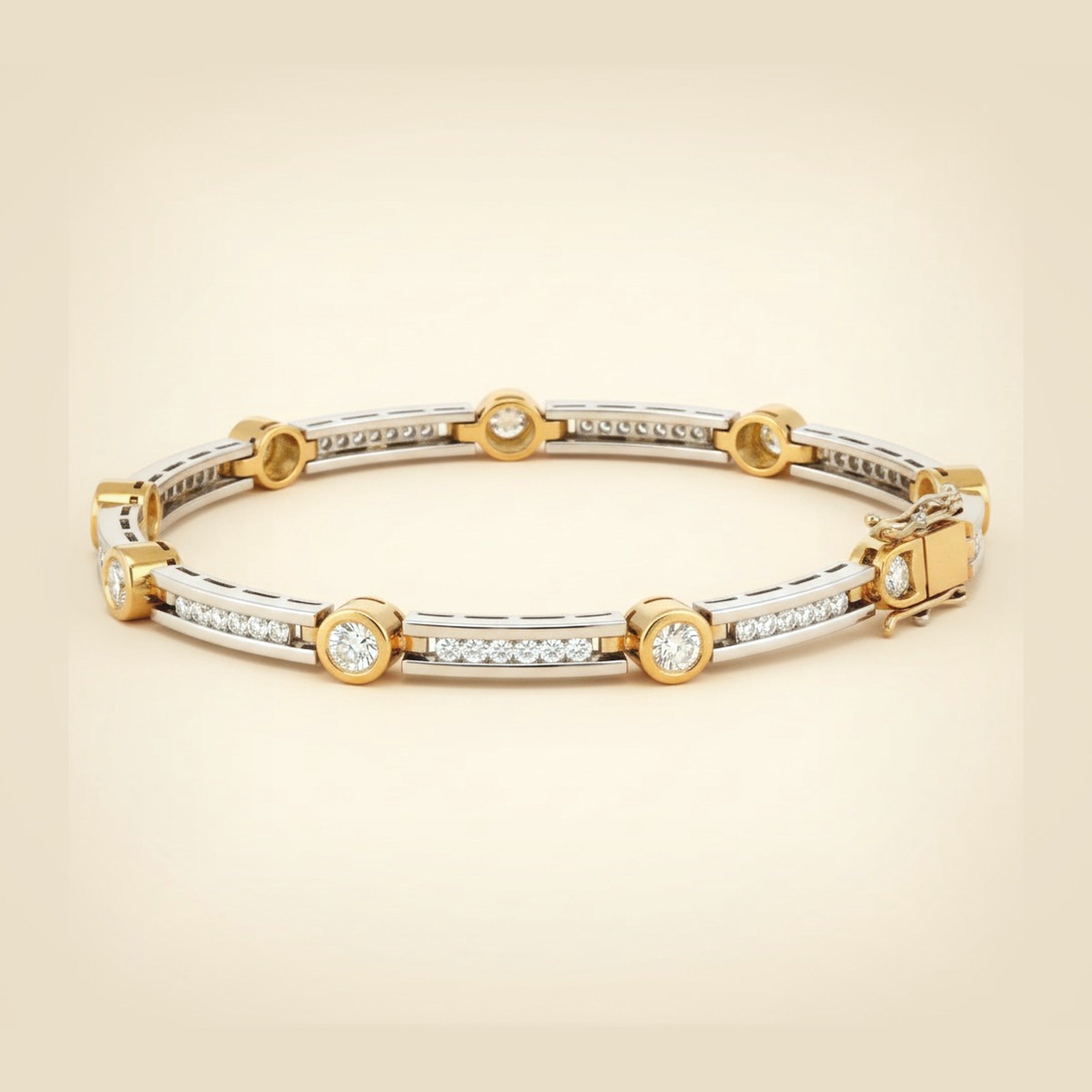 Channel & Bezel Set Diamond Link Bracelet – Empire Diamond