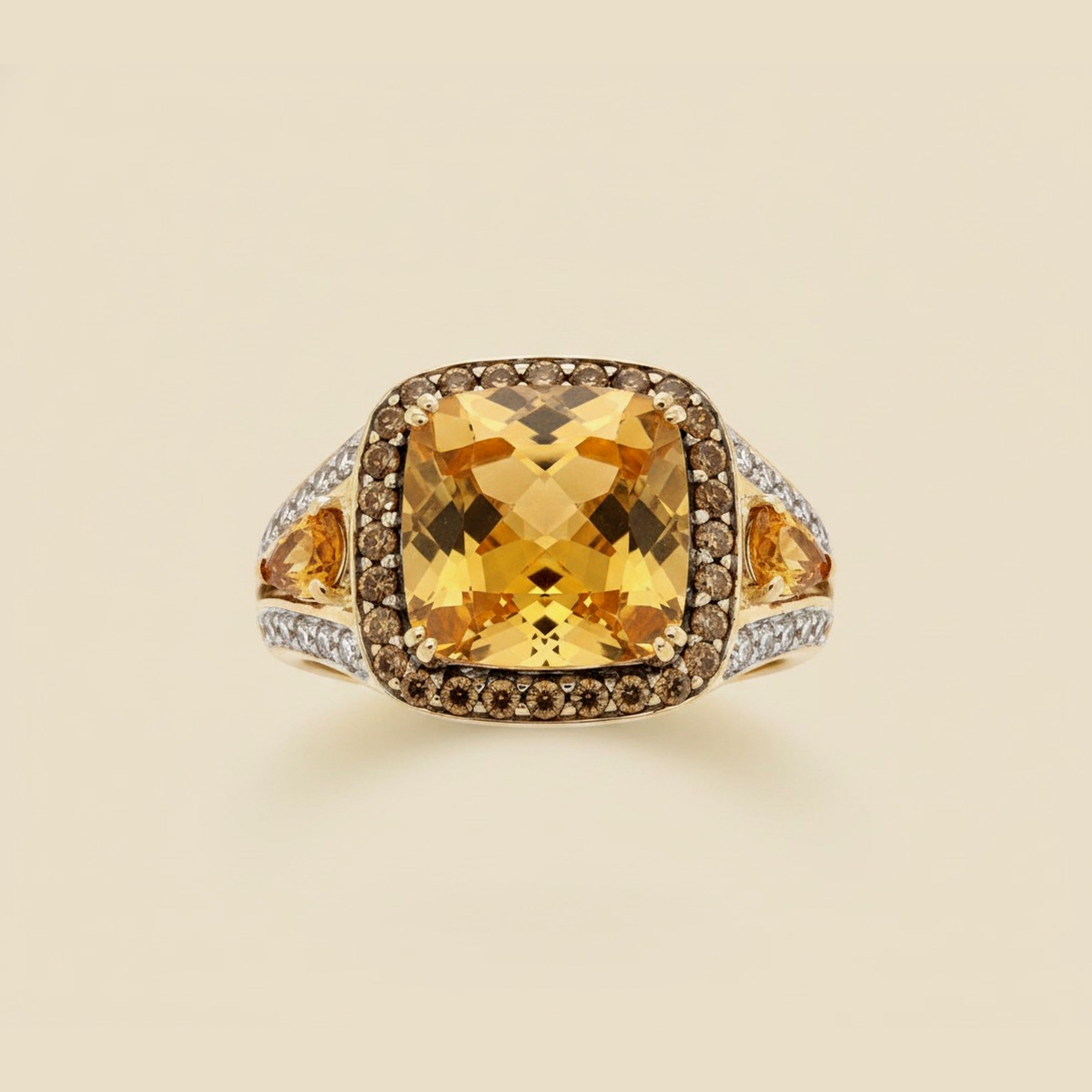 Citrine & Diamond Cocktail Ring – Empire Diamond – view 2
