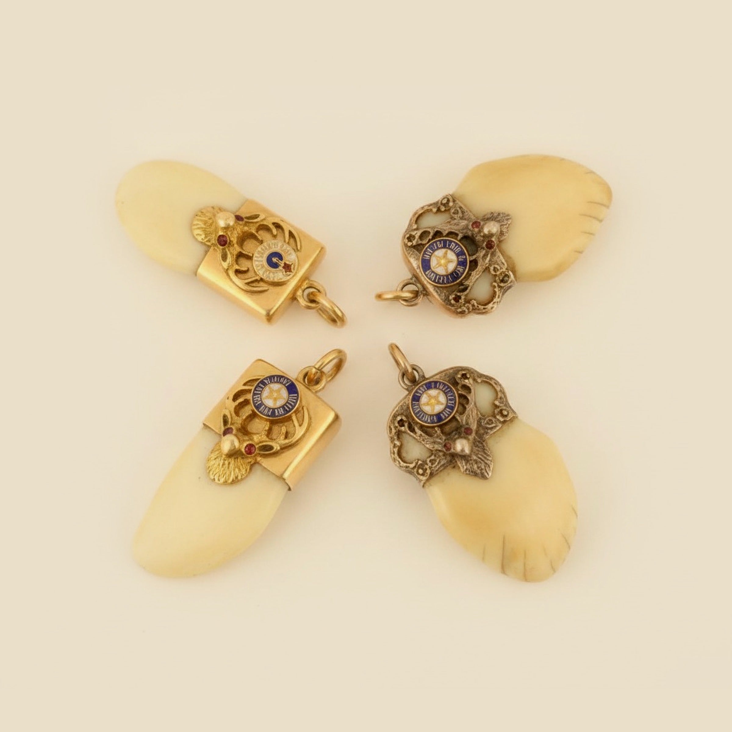 Collectible Lot Of 4 Elk Tooth BPOE (Benevolent Protective – Empire Diamond