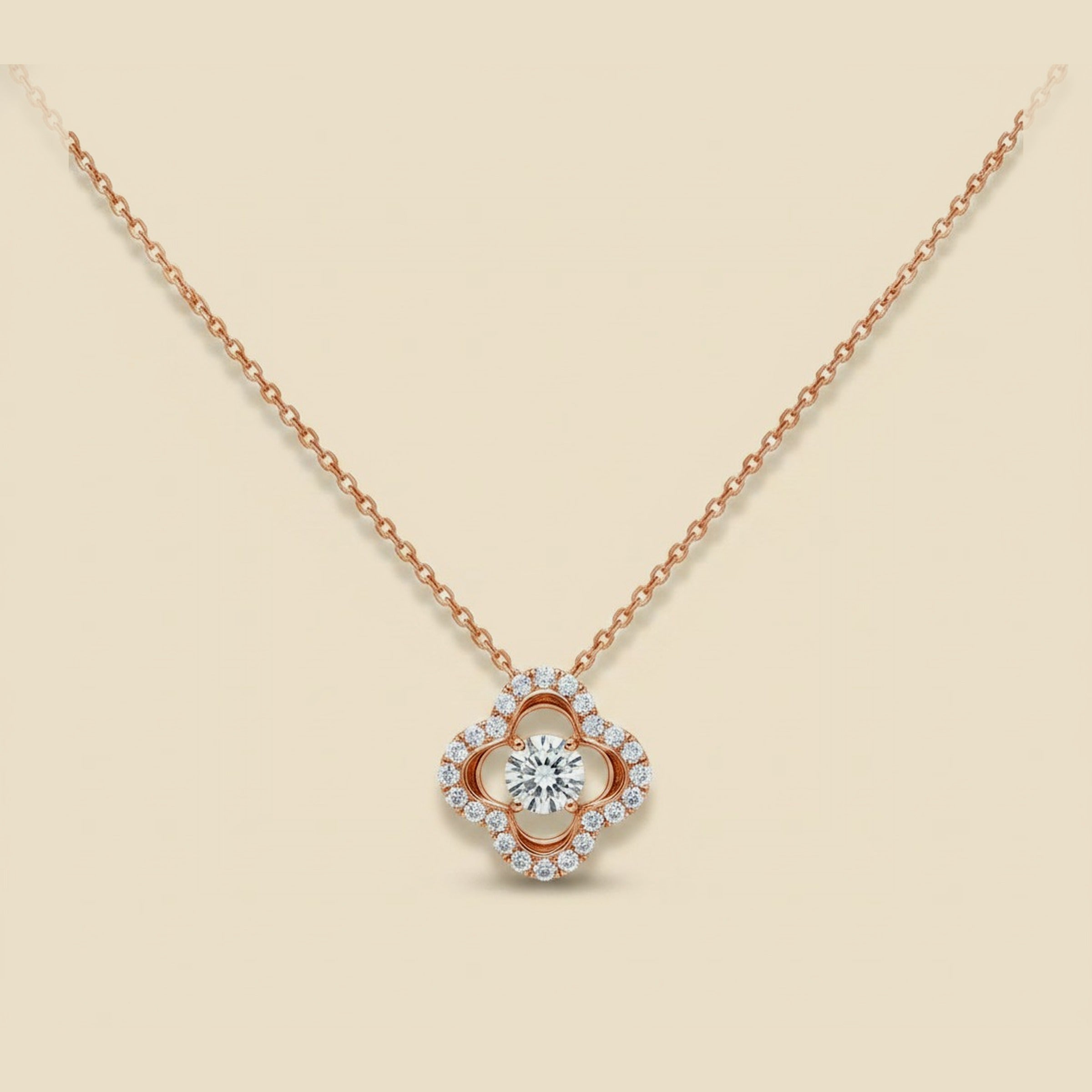 Diamond Pendulum Clover Pendant Necklace – Empire Diamond