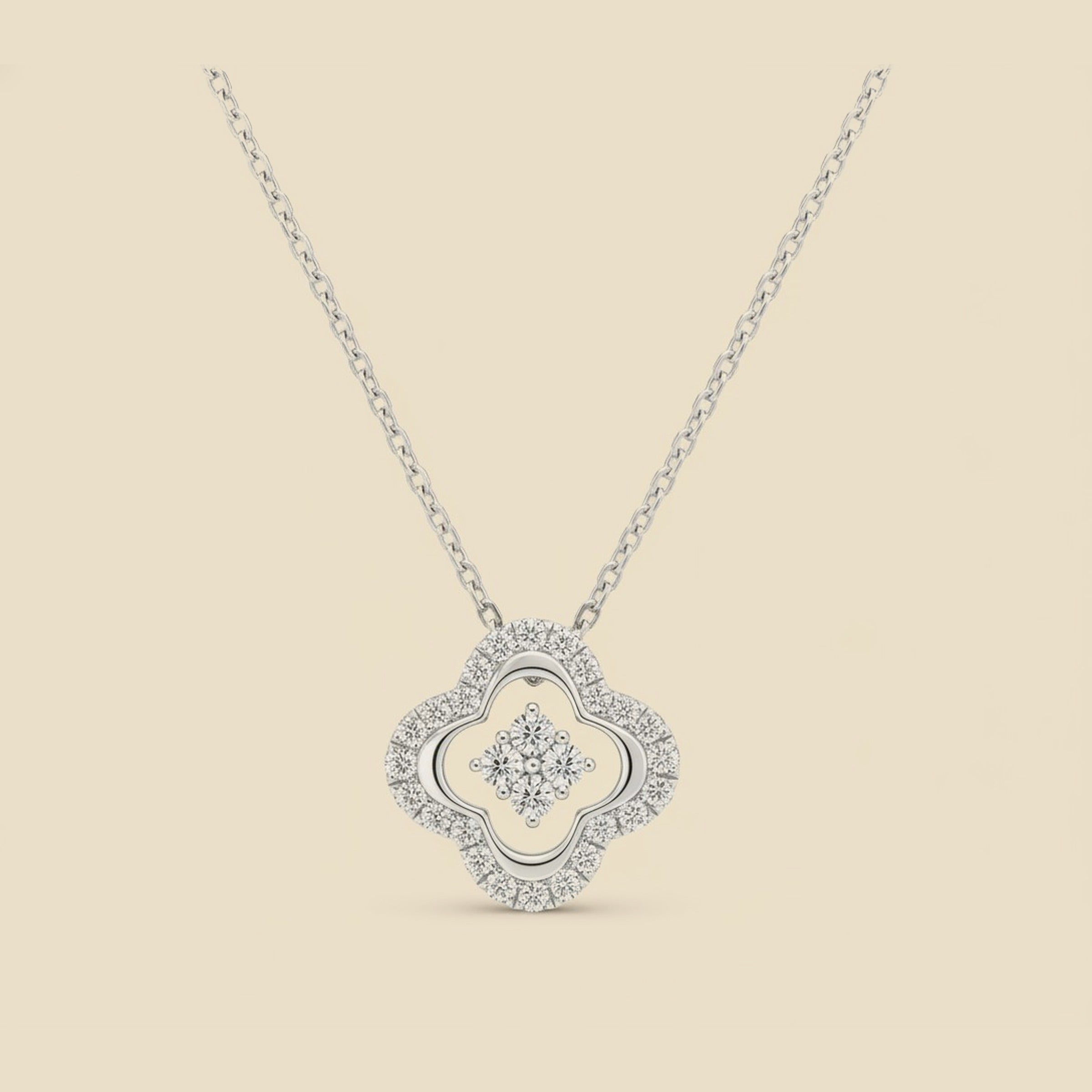 Diamond Pendulum Clover Pendant Necklace – Empire Diamond