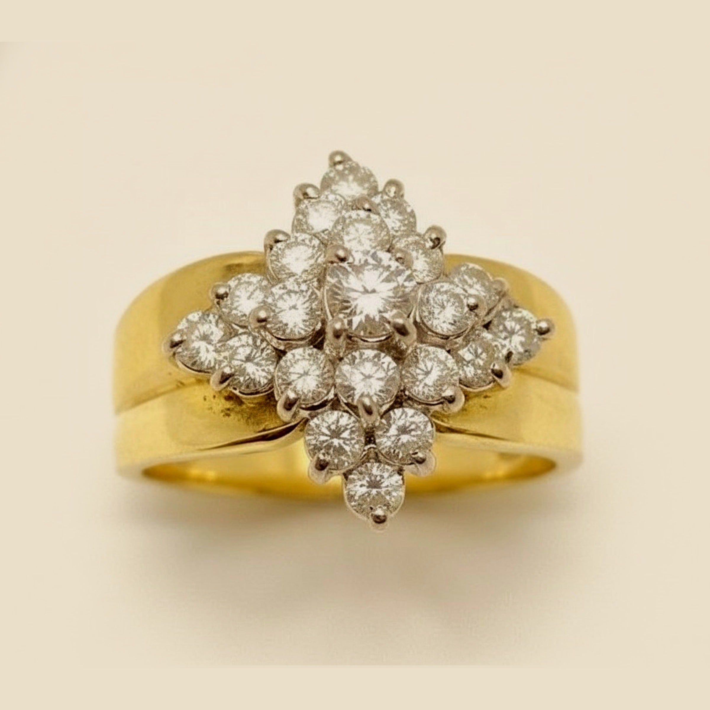 Diamond Star-Point Cluster Ring – Empire Diamond