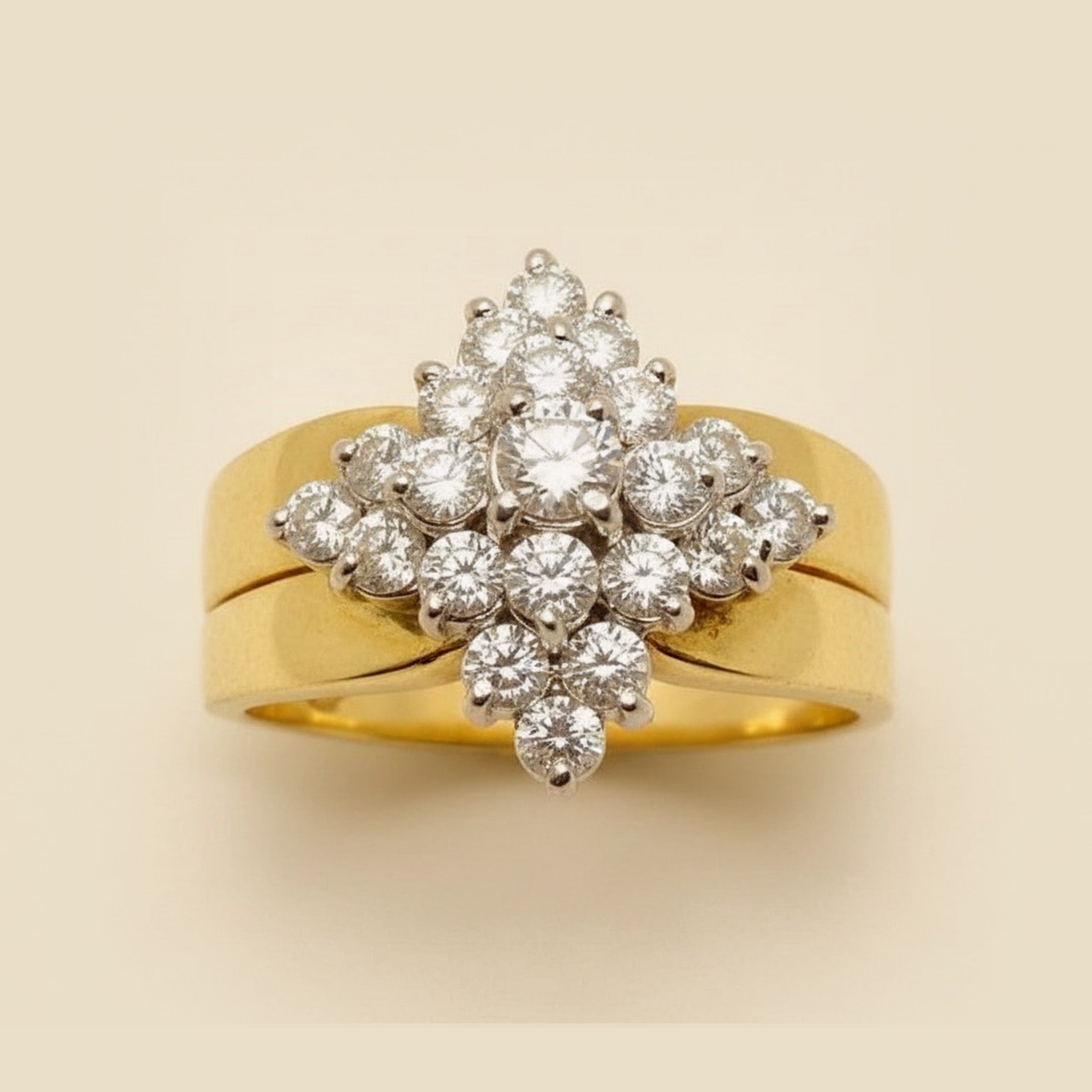 Diamond Star-Point Cluster Ring – Empire Diamond – view 2
