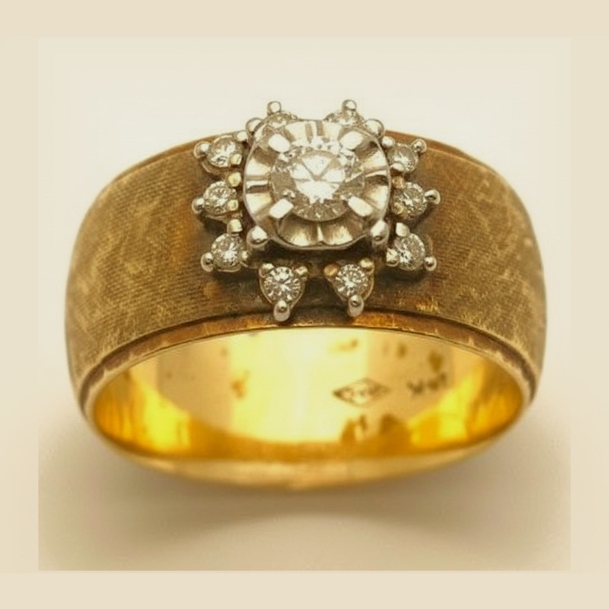 Florentine Finished Wide Diamond Cocktail Ring – Empire Diamond – view 2
