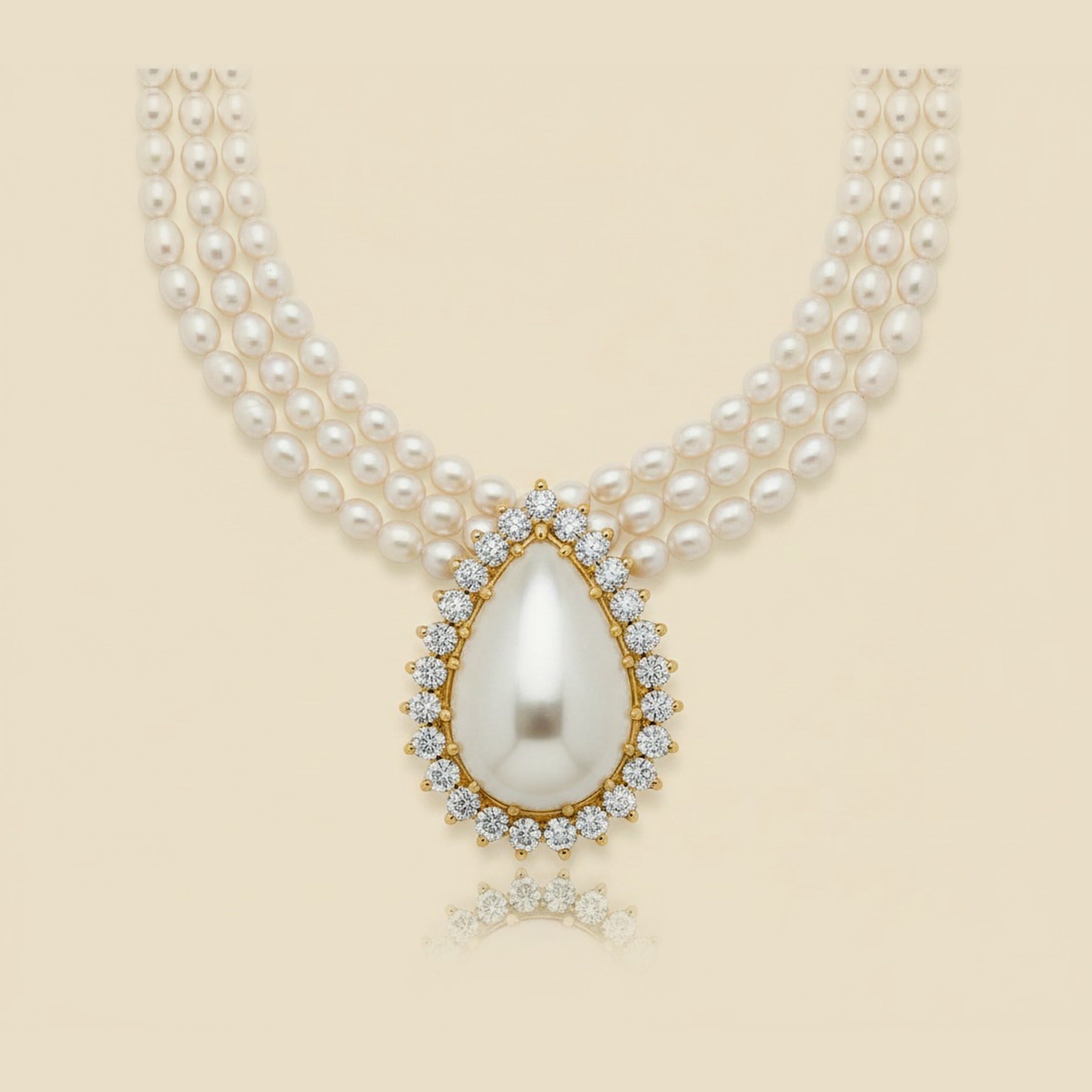 Fresh Water Pearl Choker/Necklace with Large Mabe Pearl – Empire Diamond