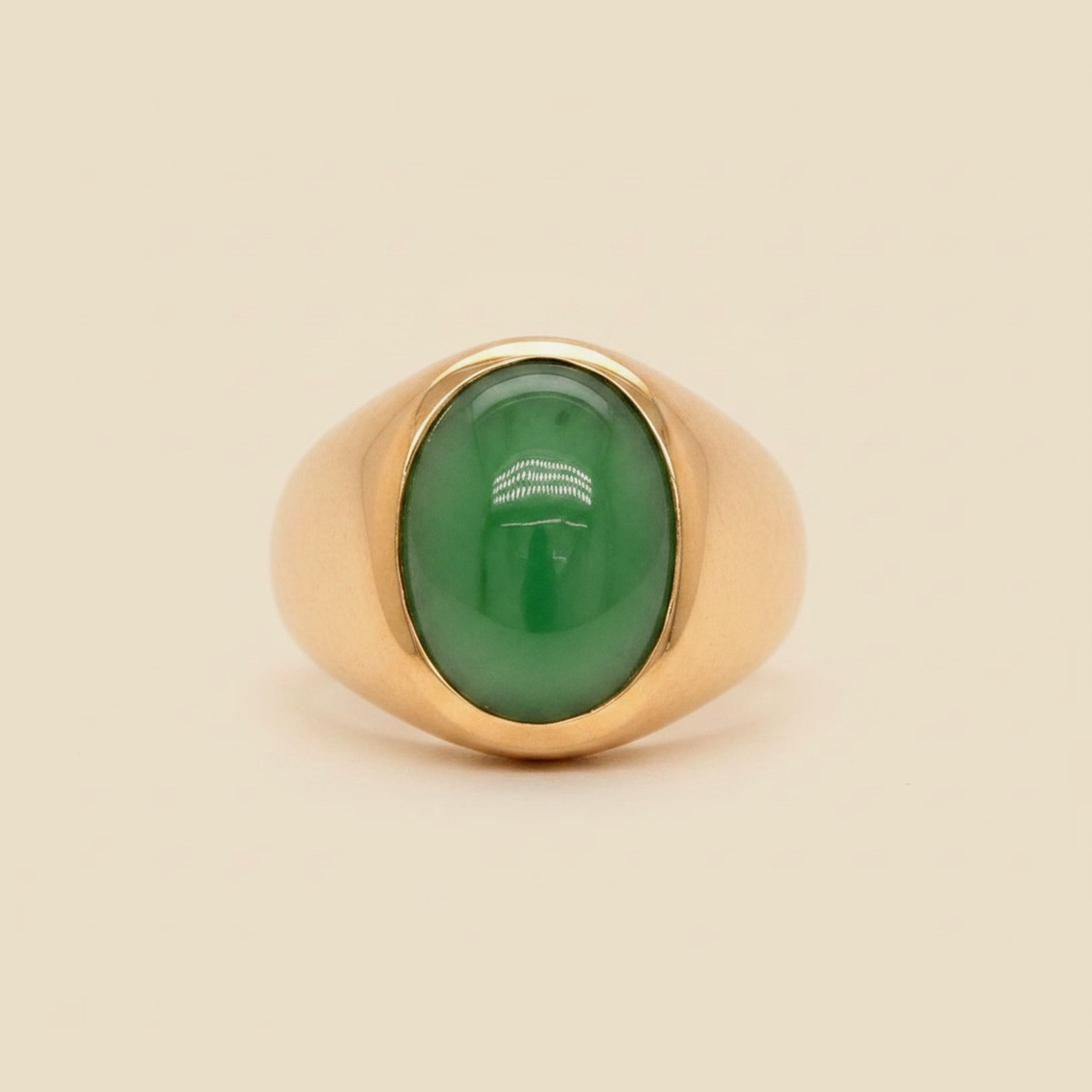 Gents Bezel Set Jade Ring – Empire Diamond – view 2