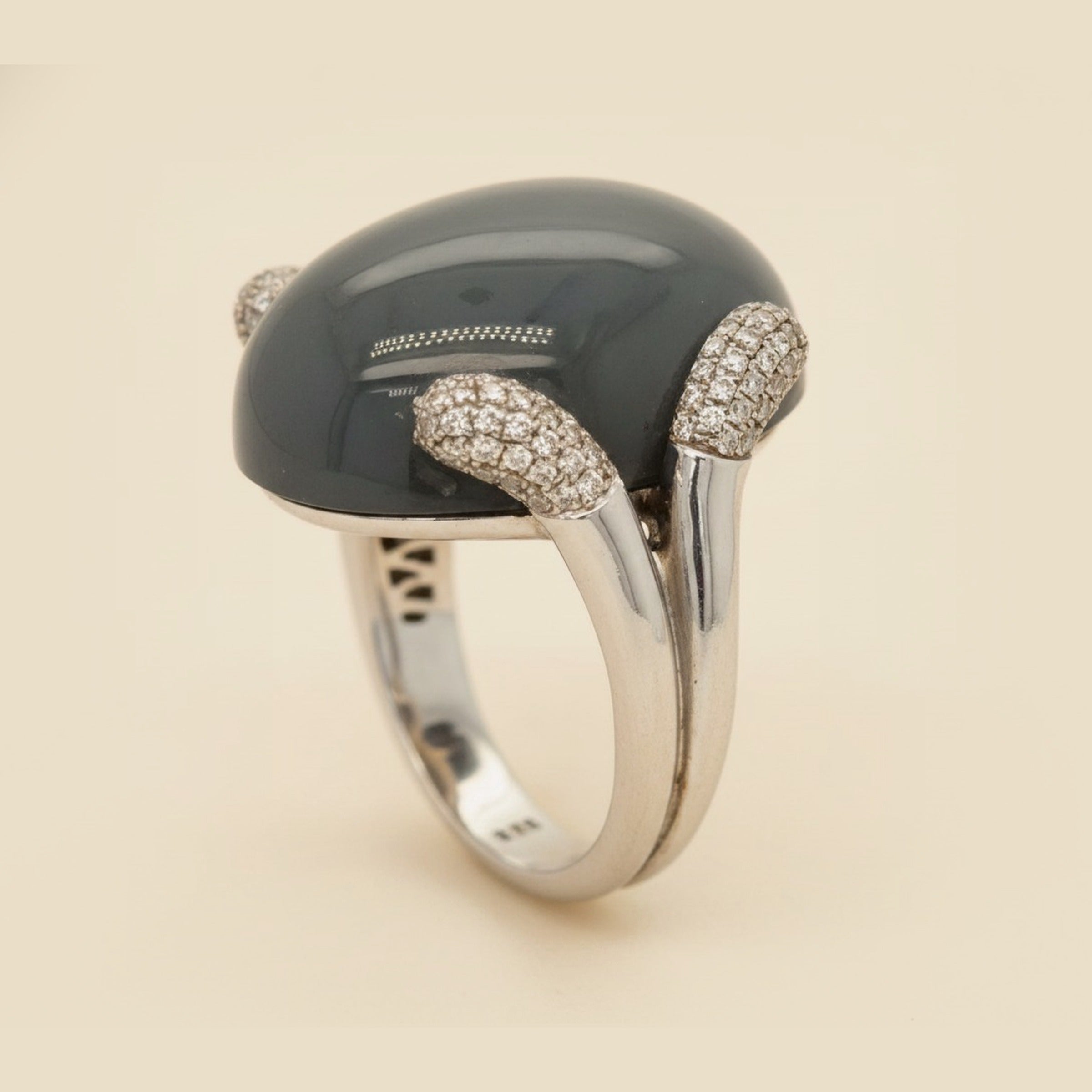 Gray Hawk's Eye Quartz & Pave Diamond Ring set – Empire Diamond