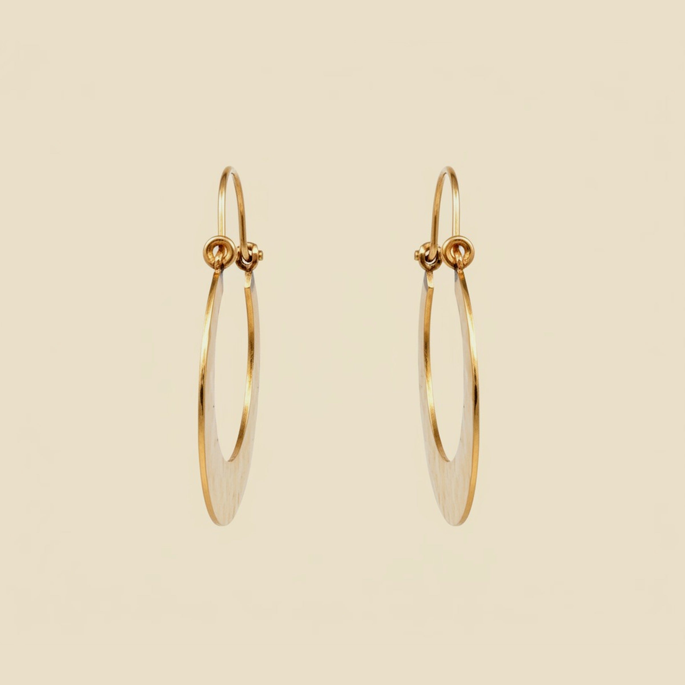 Hand-Hammered Flat Crescent Hoop Earrings – Empire Diamond