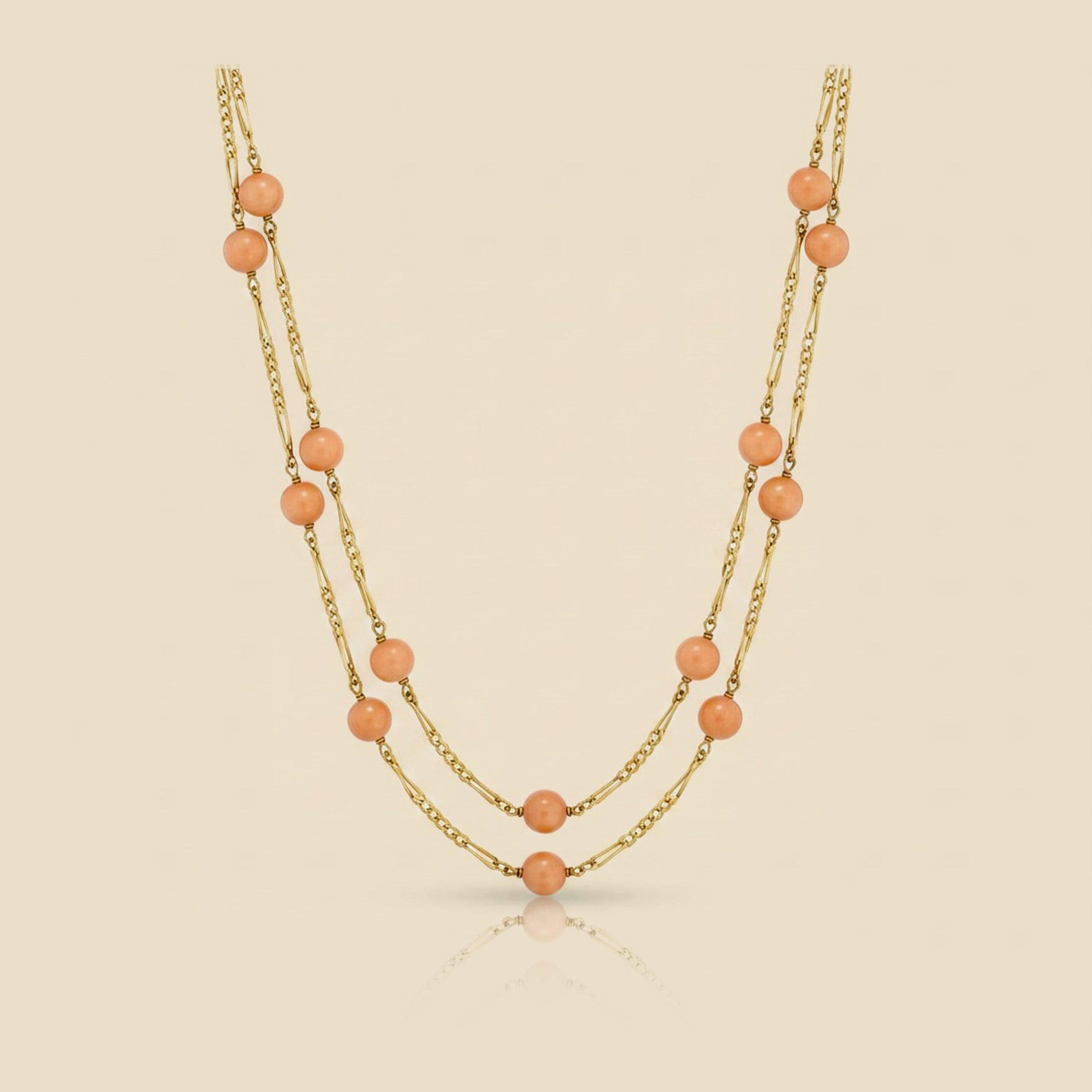 Hand made Coral Bead Long Necklace