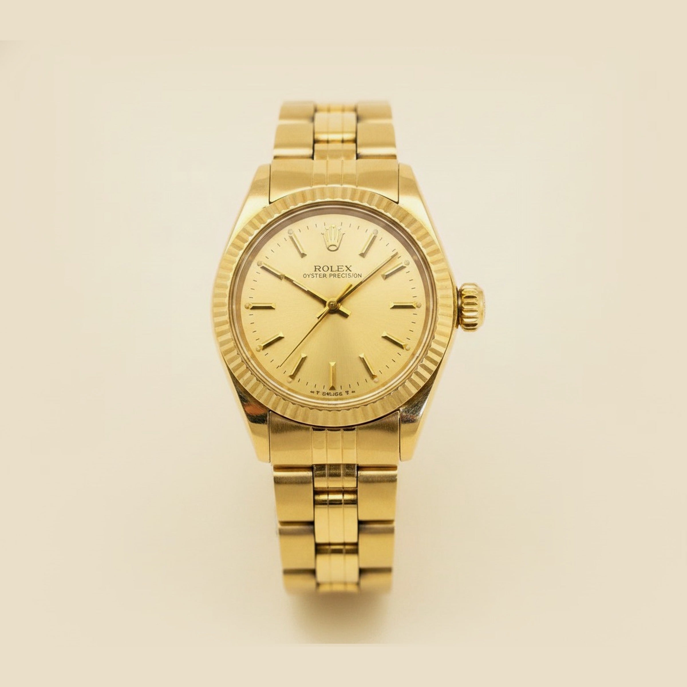 Lady's Rolex Yellow Gold Oyster Perpetual Wrist Watch – Empire Diamond
