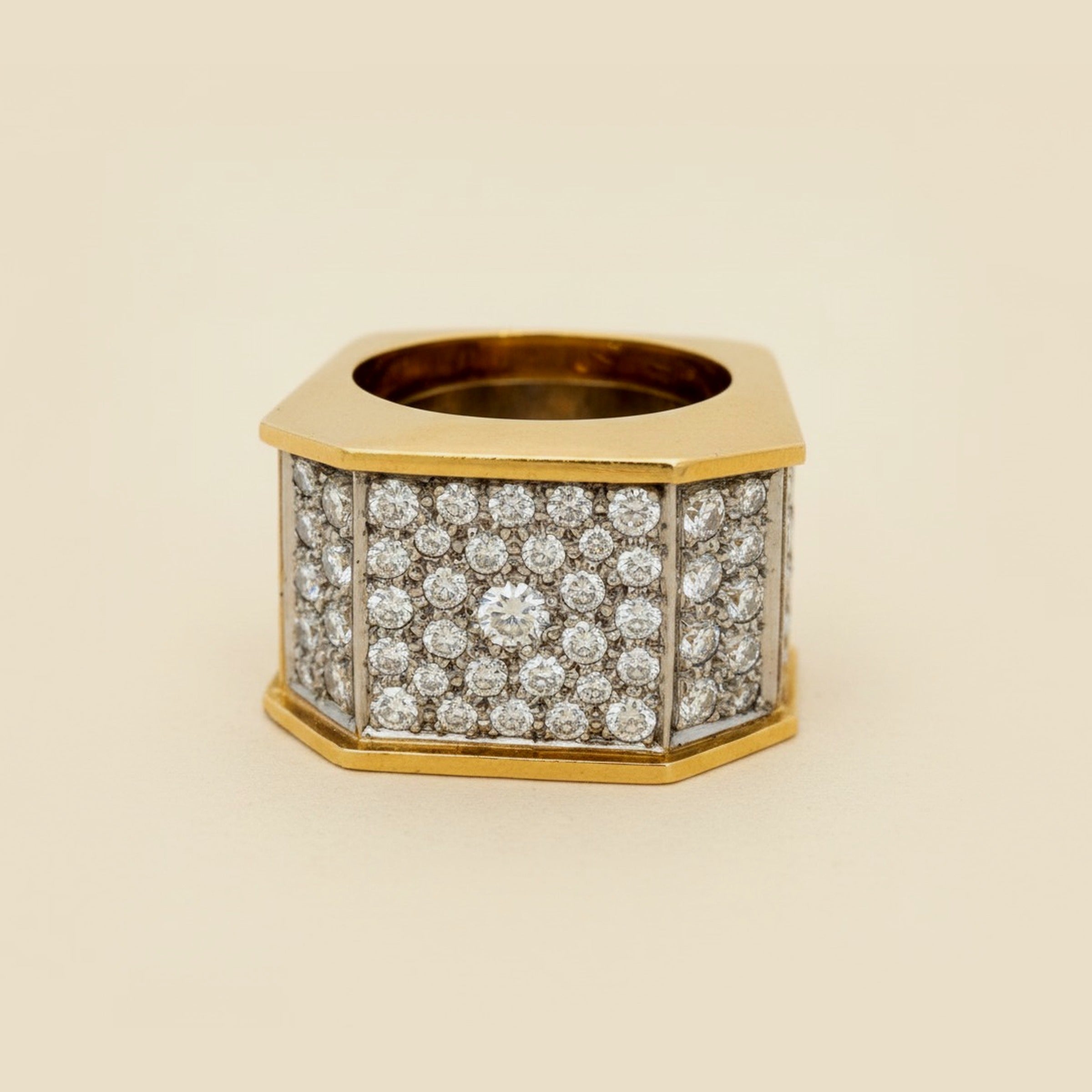 Large Yellow Gold Diamond Cocktail Ring – Empire Diamond