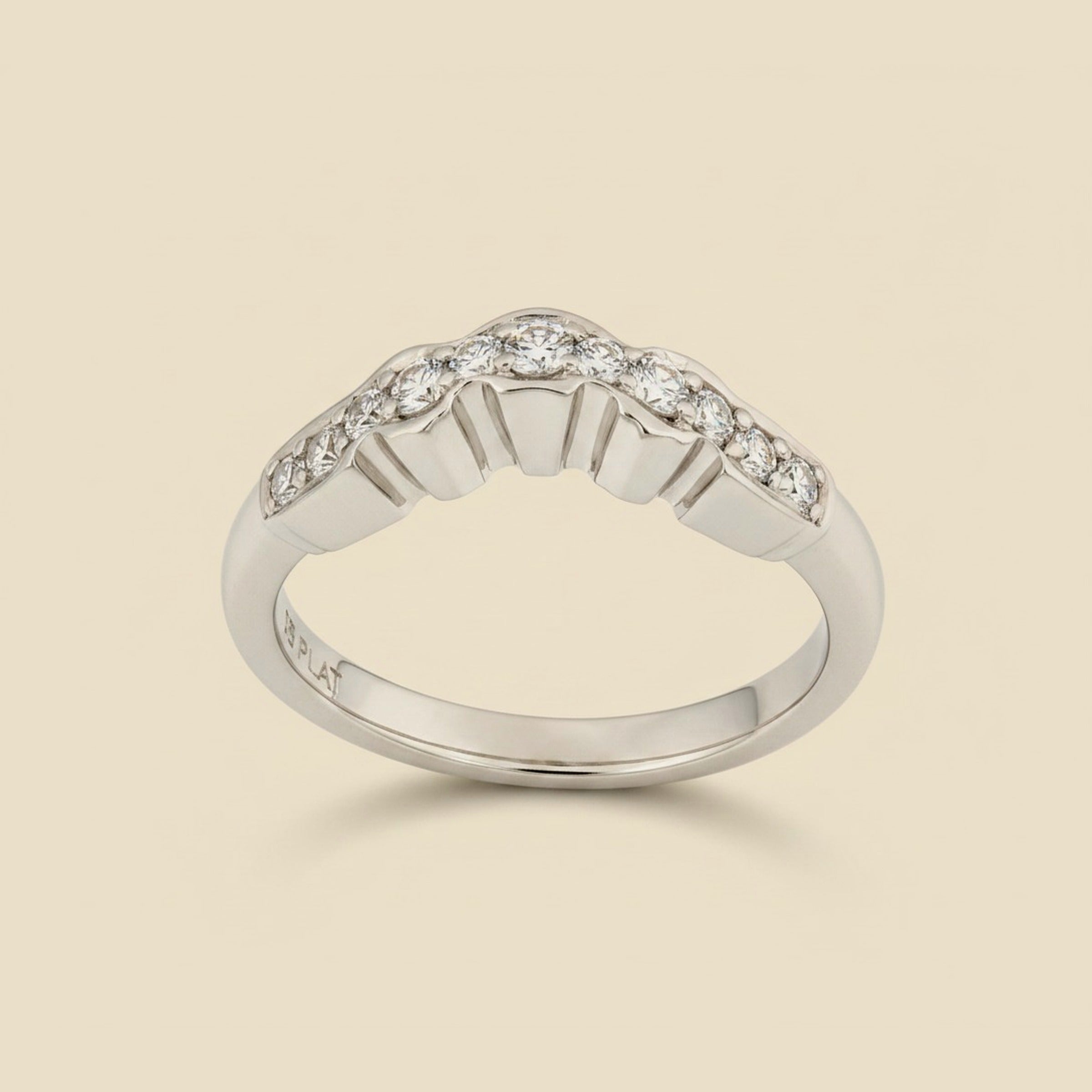 Martin Flyer Platinum 4 Prong Notched Diamond Wedding Band
