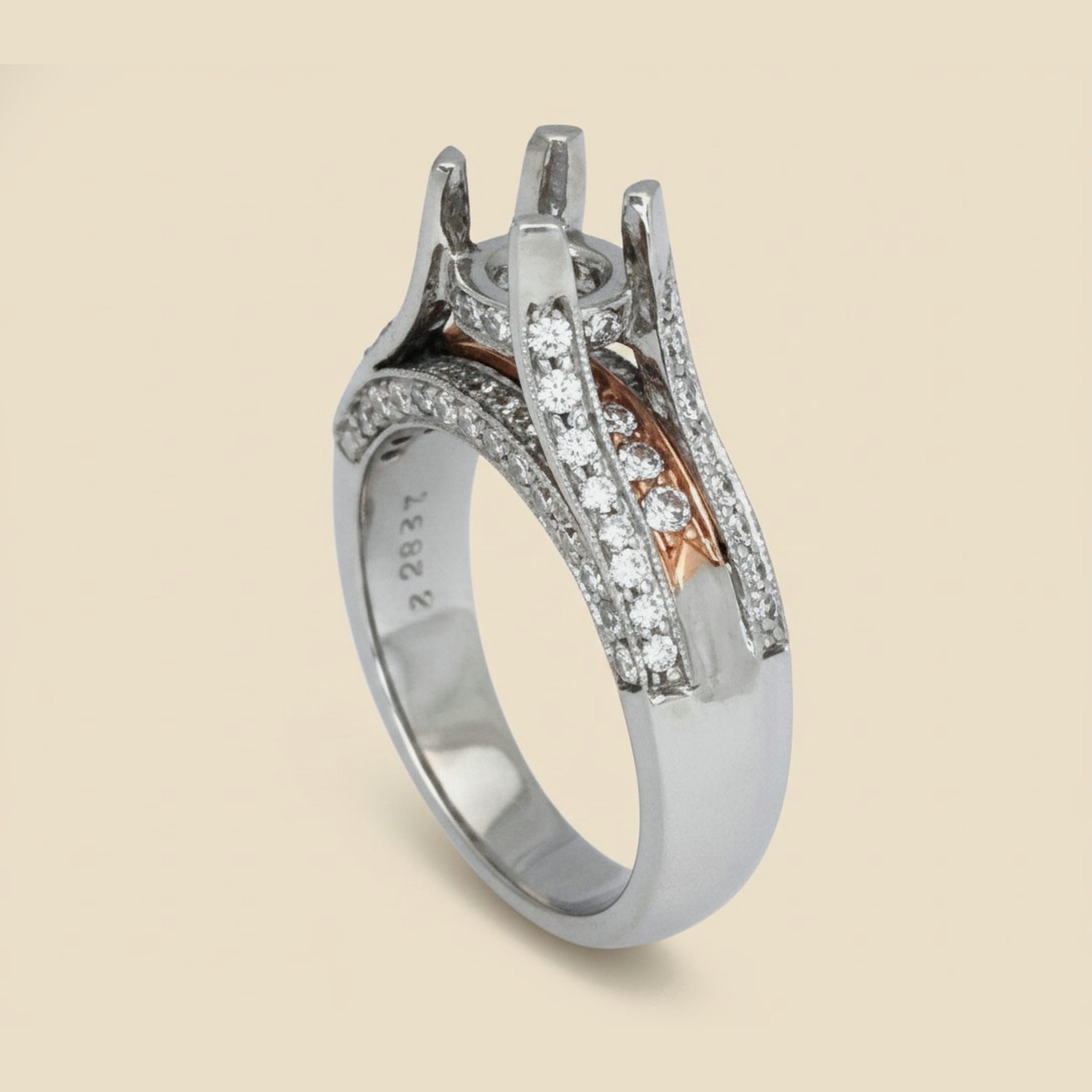 Martin Flyer Platinum Pave Diamond Setting