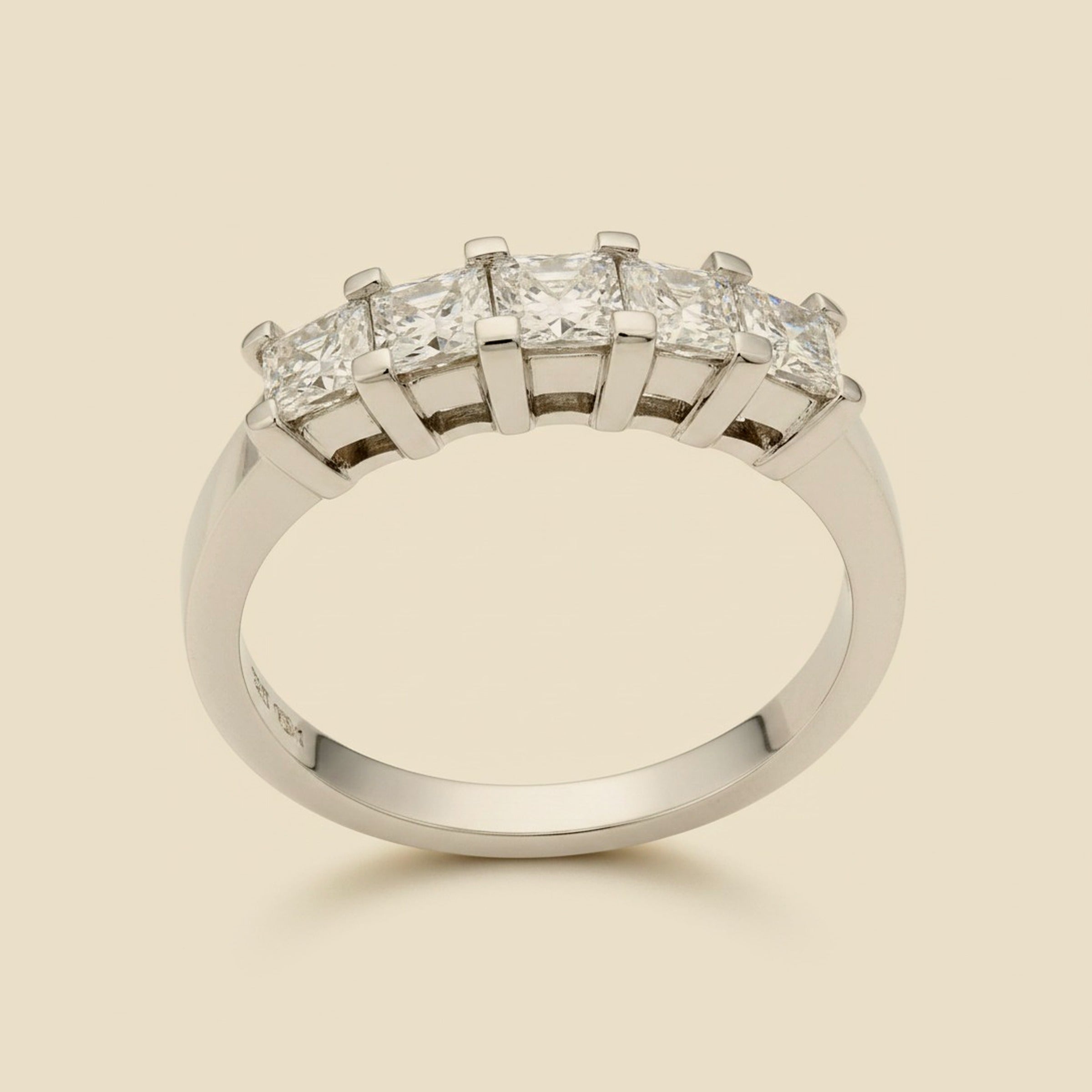 Martin Flyer Platinum Shared 4 Prong Diamond Wedding Band