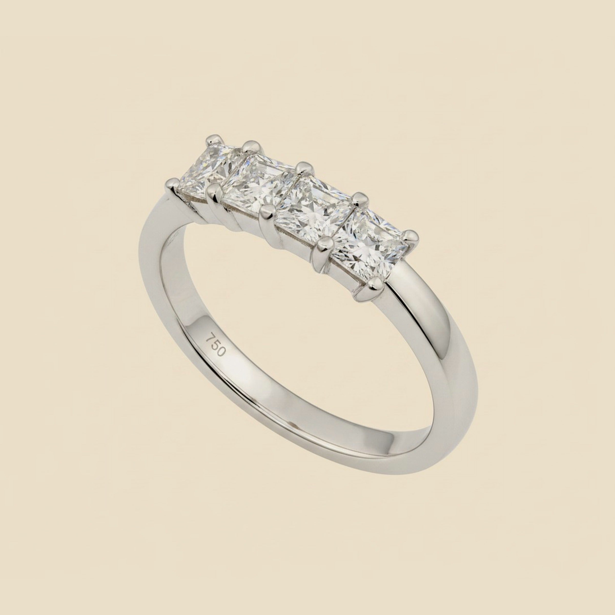 Martin Flyer Platinum Shared 4 Prong Wedding Band