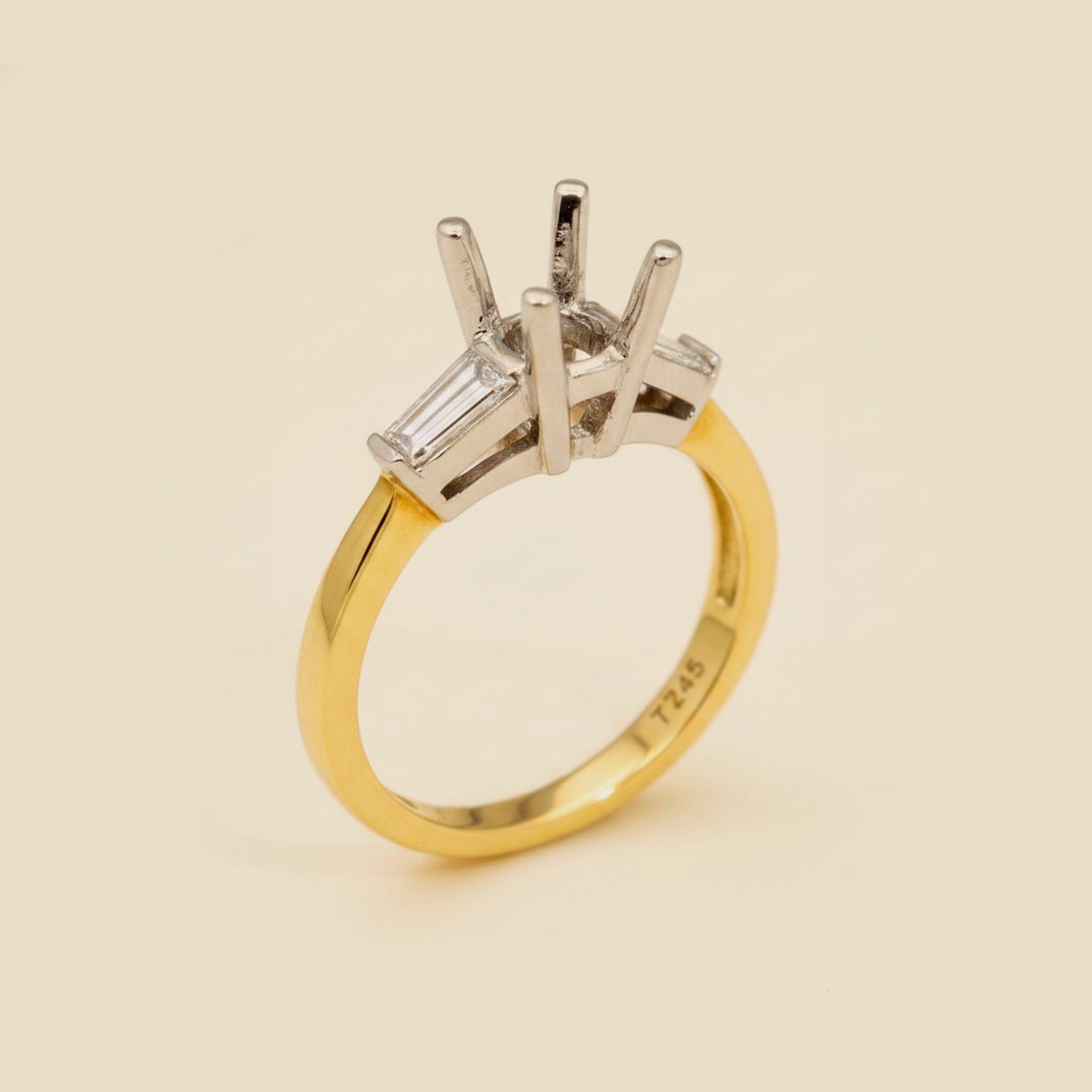 Martin Flyer Platinum & Yellow Gold Diamond Setting