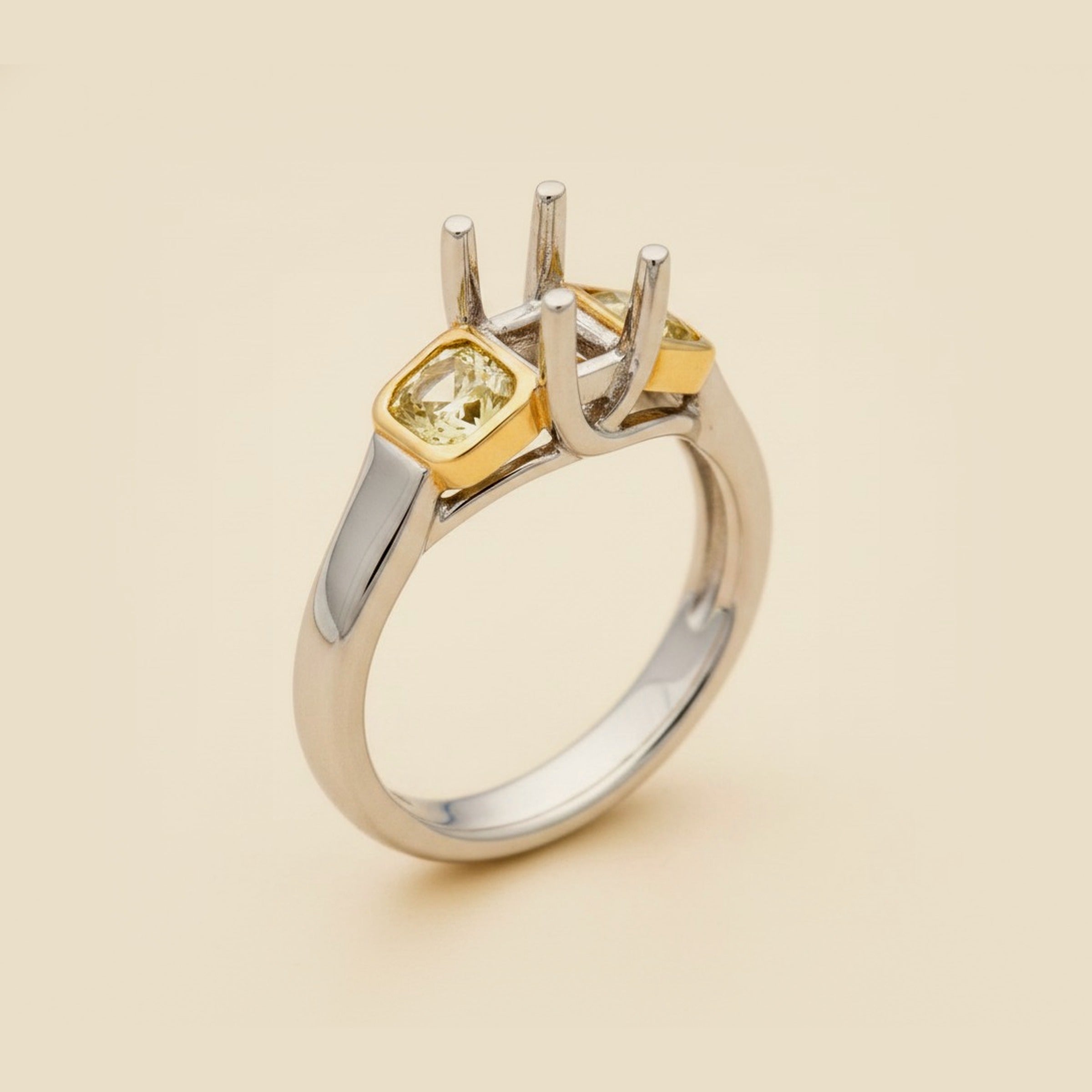 Martin Flyer Platinum & Yellow Gold Diamond Setting