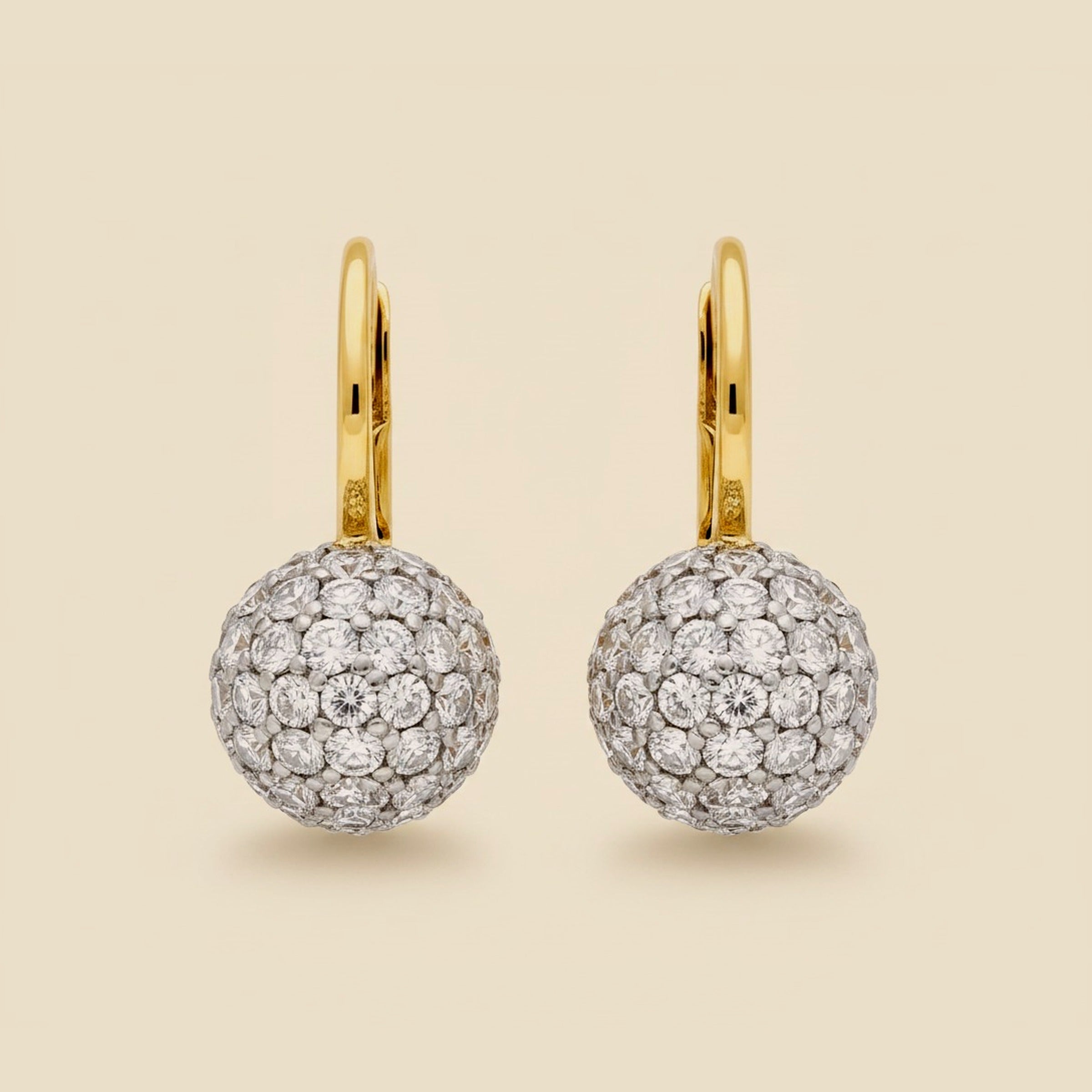 Pave CZ Ball Earrings – Empire Diamond