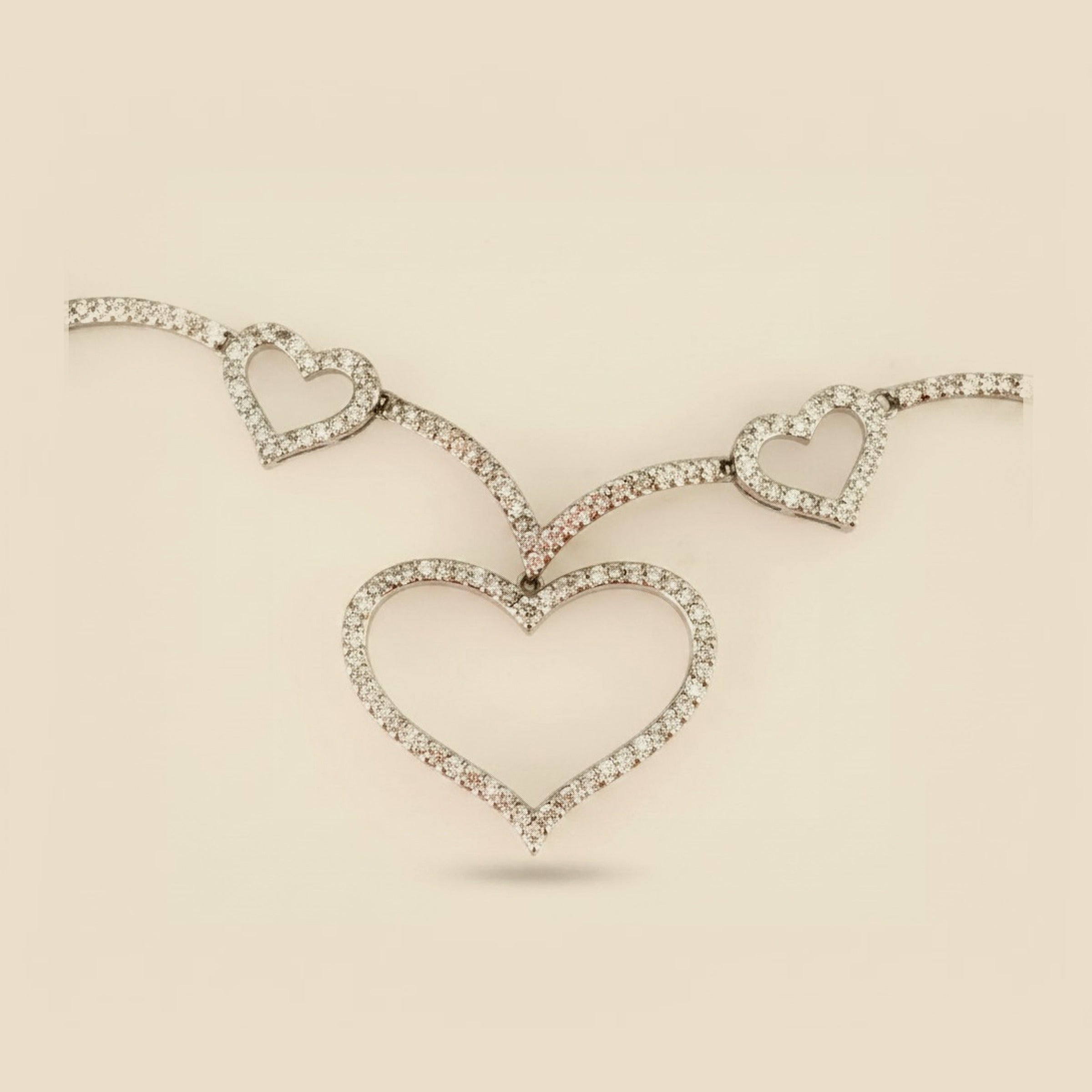 Pave Diamond Heart Choker Necklace – Empire Diamond