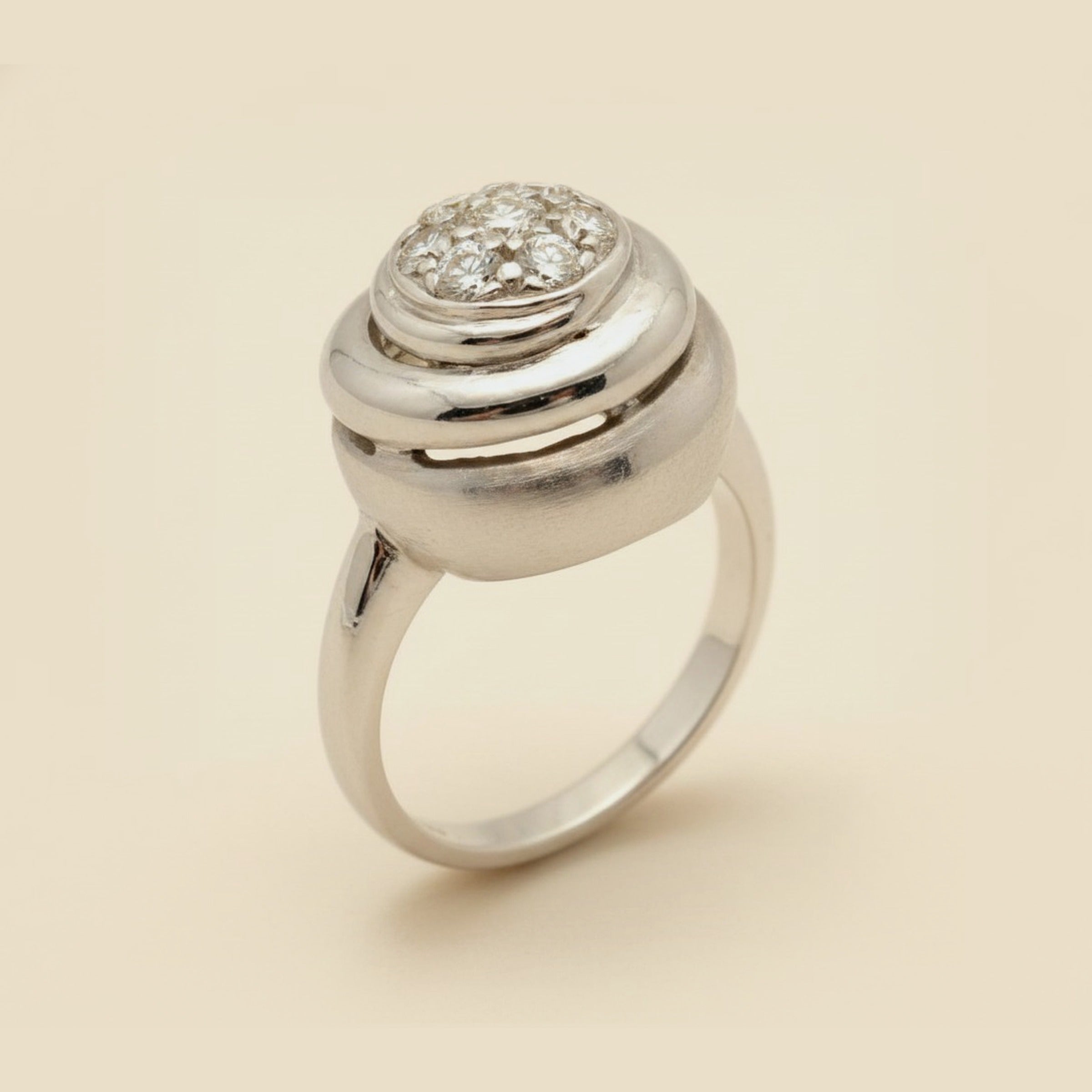 Platinum Diamond Snail Ring – Empire Diamond