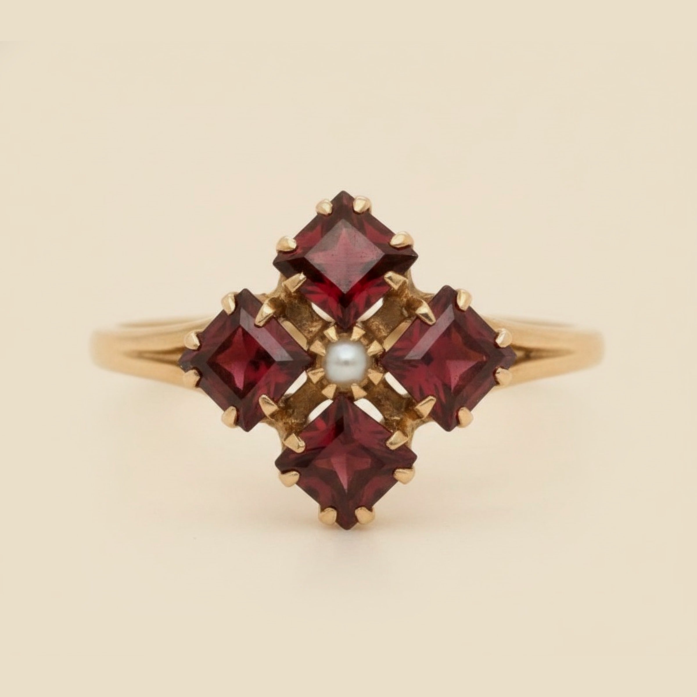 Pretty Vintage Yellow Gold Ruby Ring – Empire Diamond – view 2