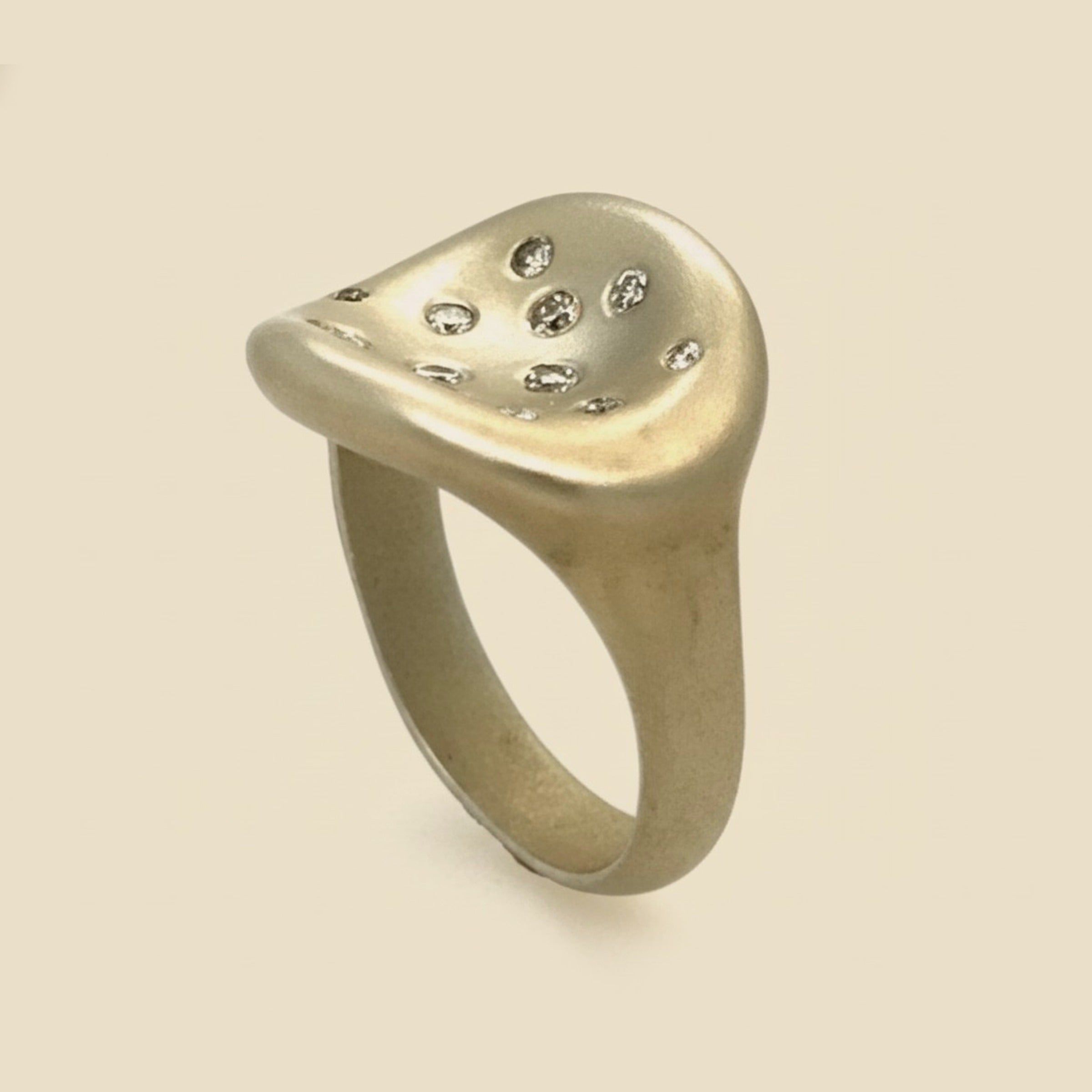 Robert Lee Morris Sterling Silver Modernist Diamond Ring