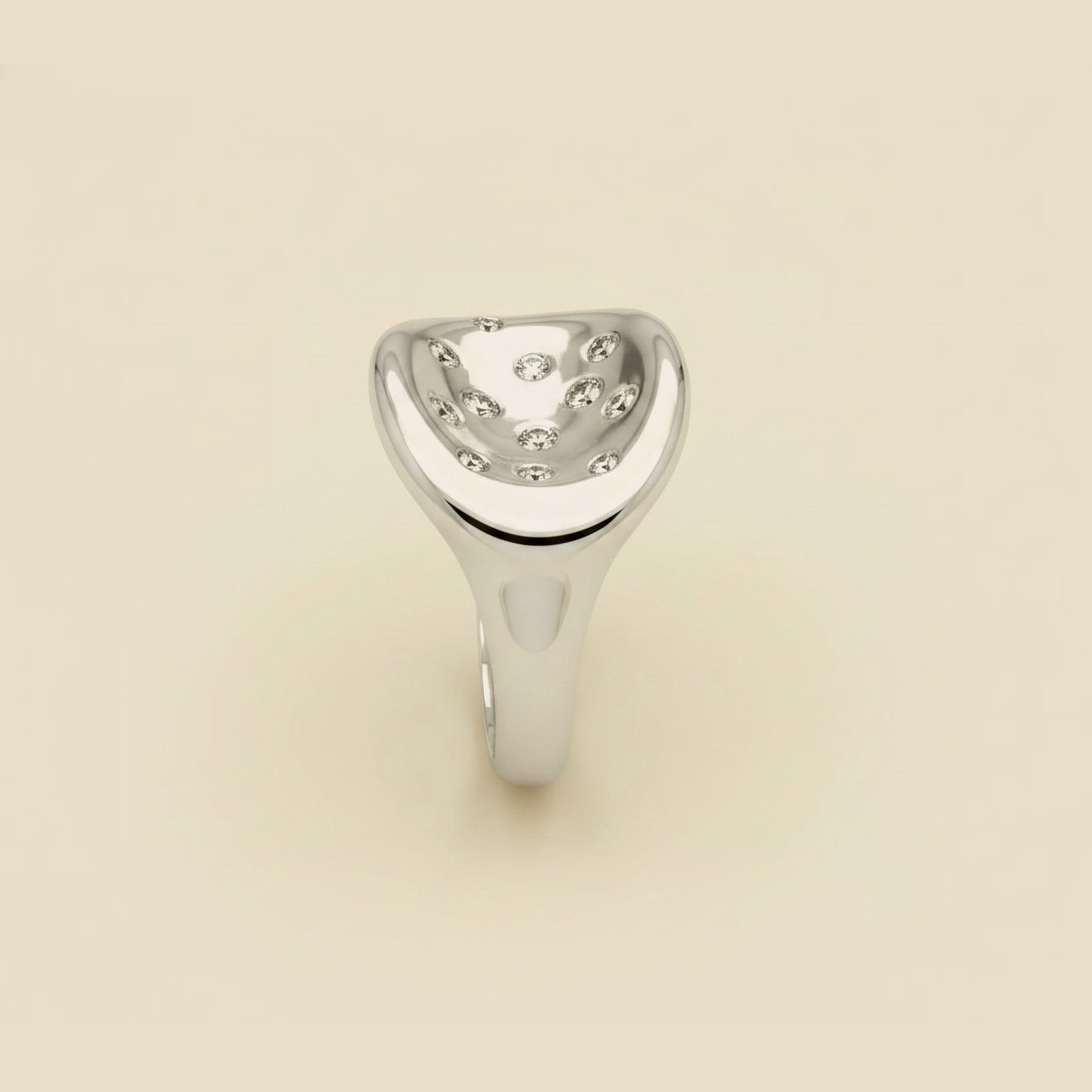 Robert Lee Morris Sterling Silver Modernist Diamond Ring