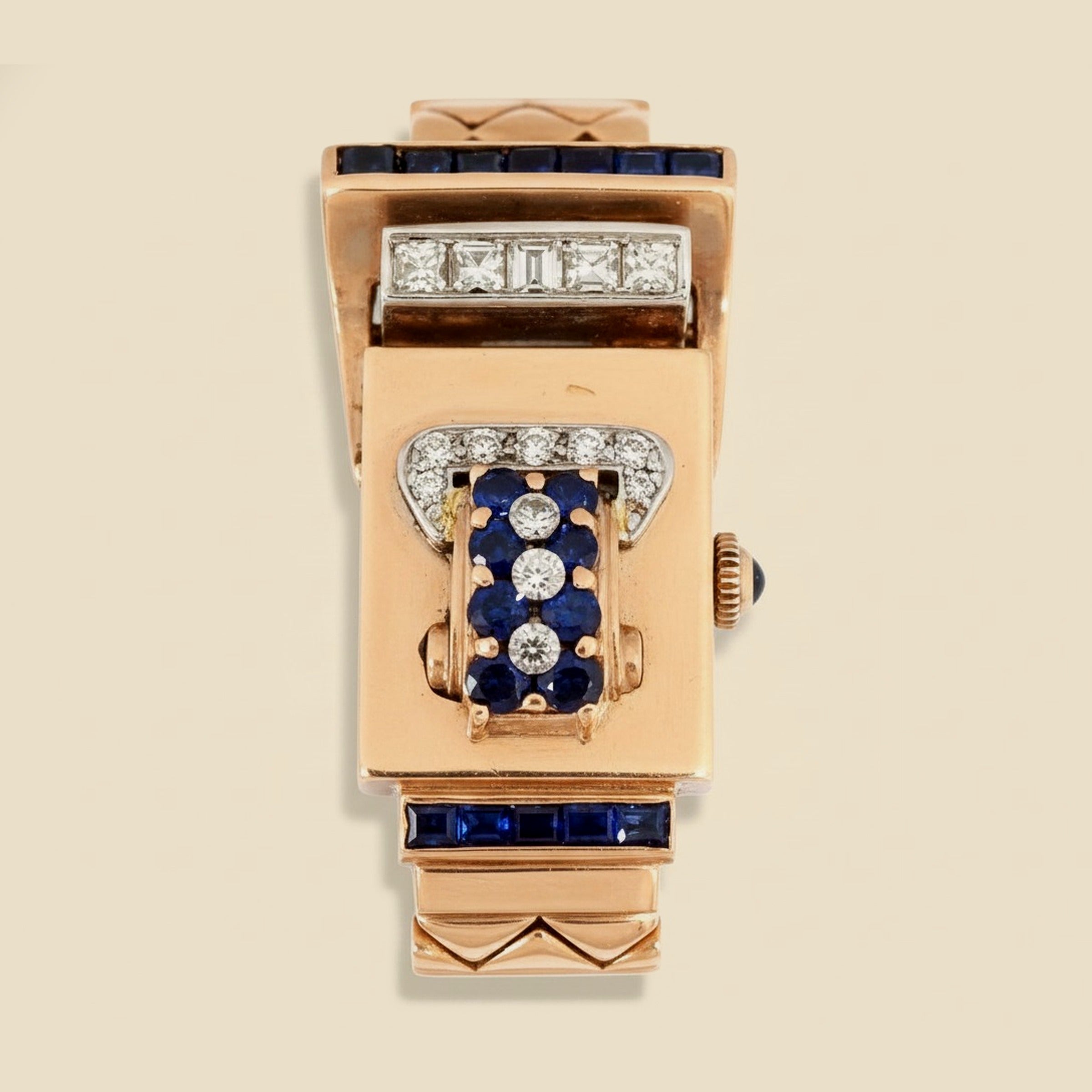 Rose Gold Sapphire and Diamond Watch Bracelet – Empire Diamond