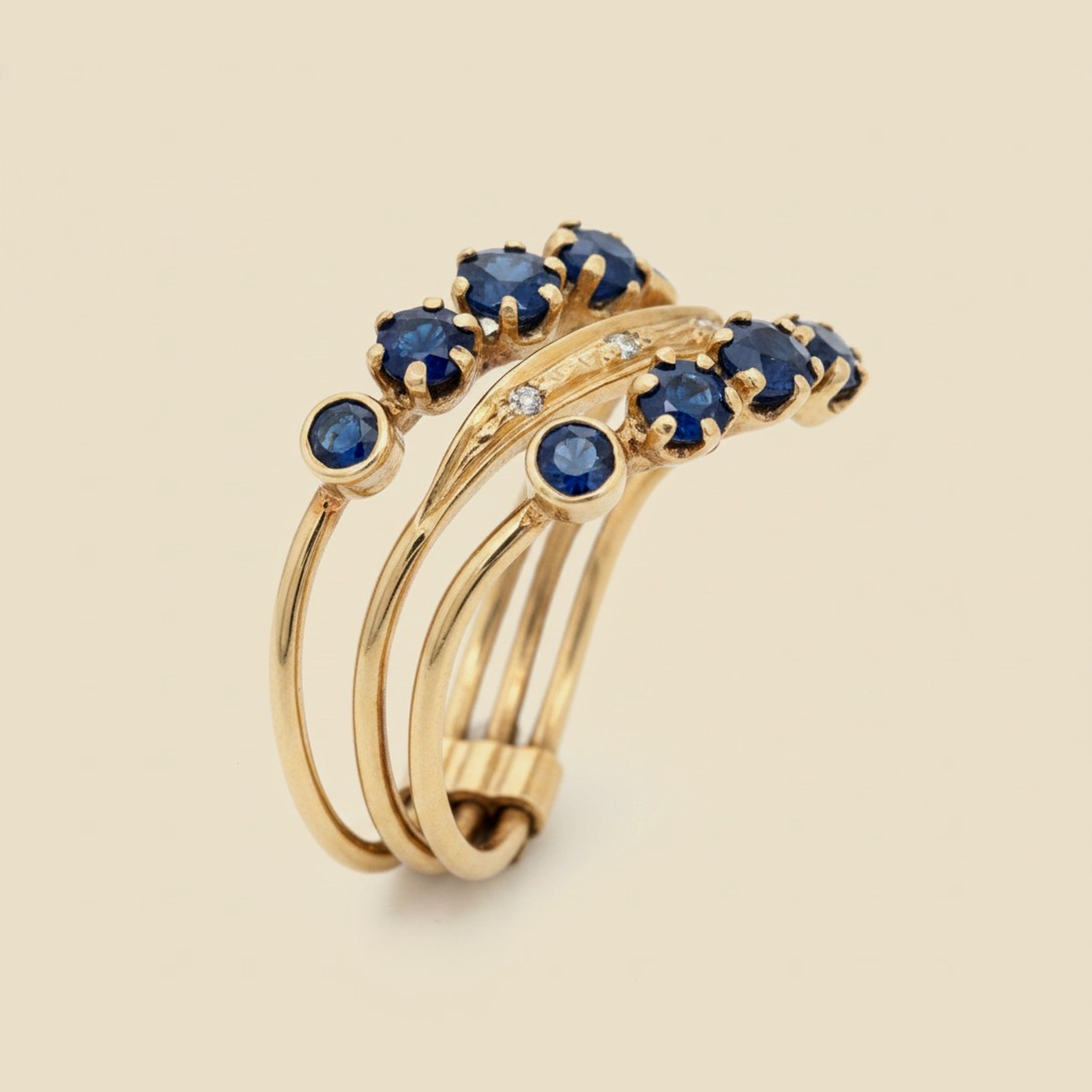 Rose Gold Sapphire & Diamond Stackable Ring – Empire Diamond