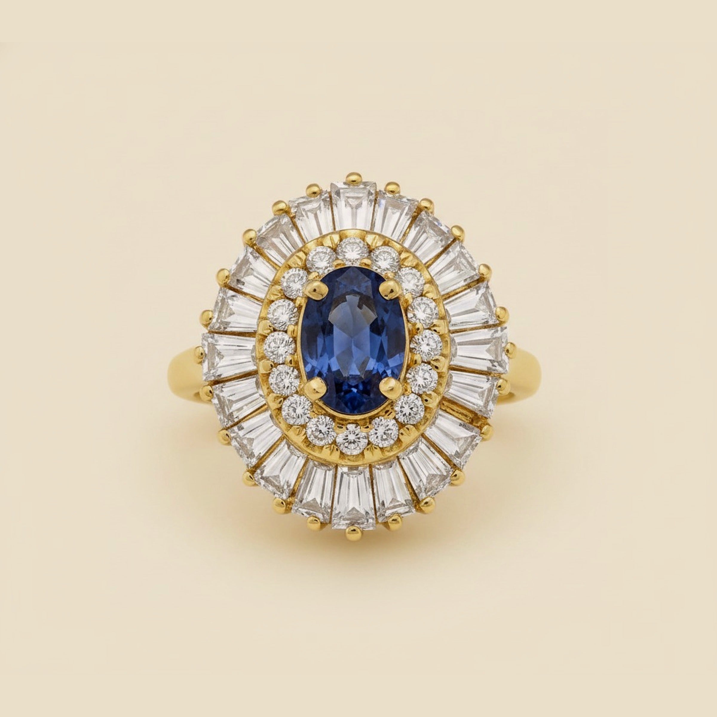 Sapphire & Diamond Ballerina Ring