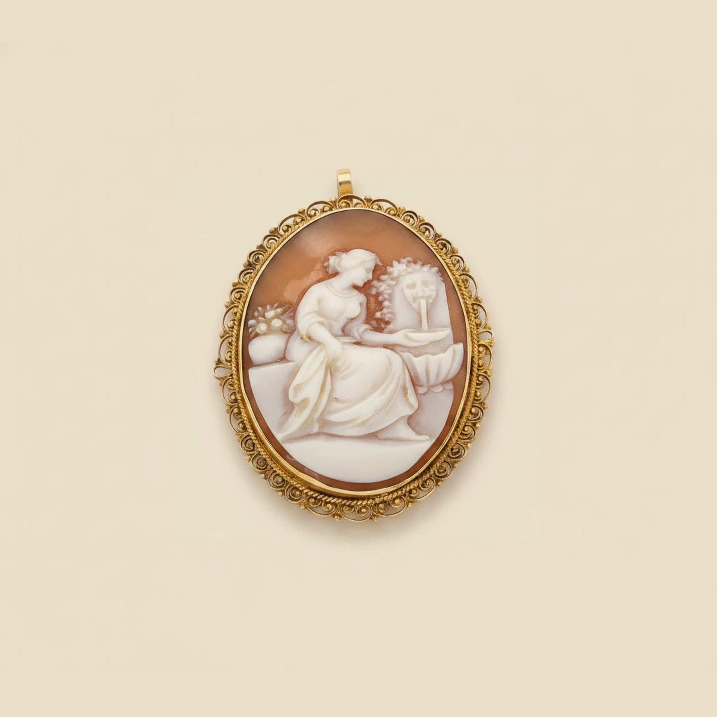 Shell Cameo Brooch Pendant – Empire Diamond