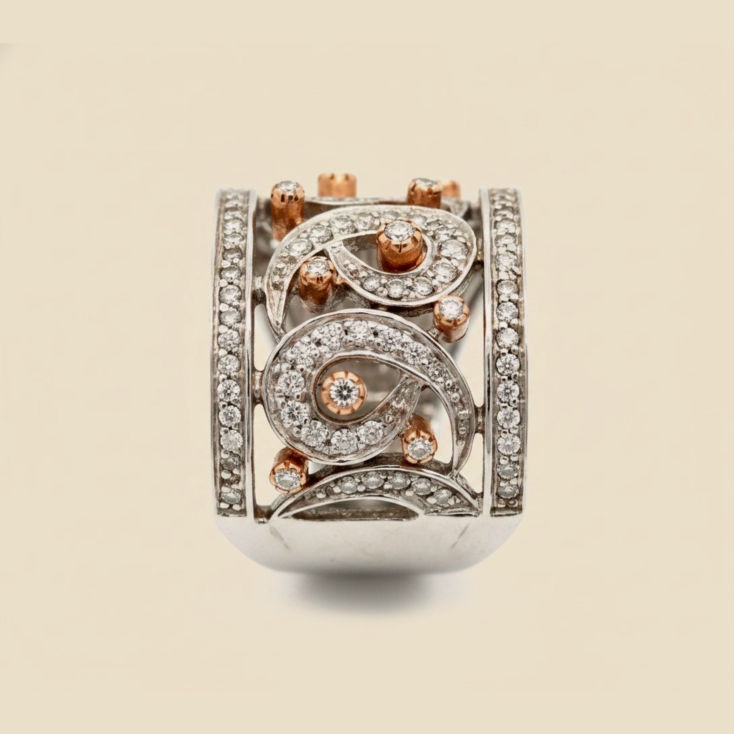 Sonia Bitton Diamond Swirls & Rose Gold Ring