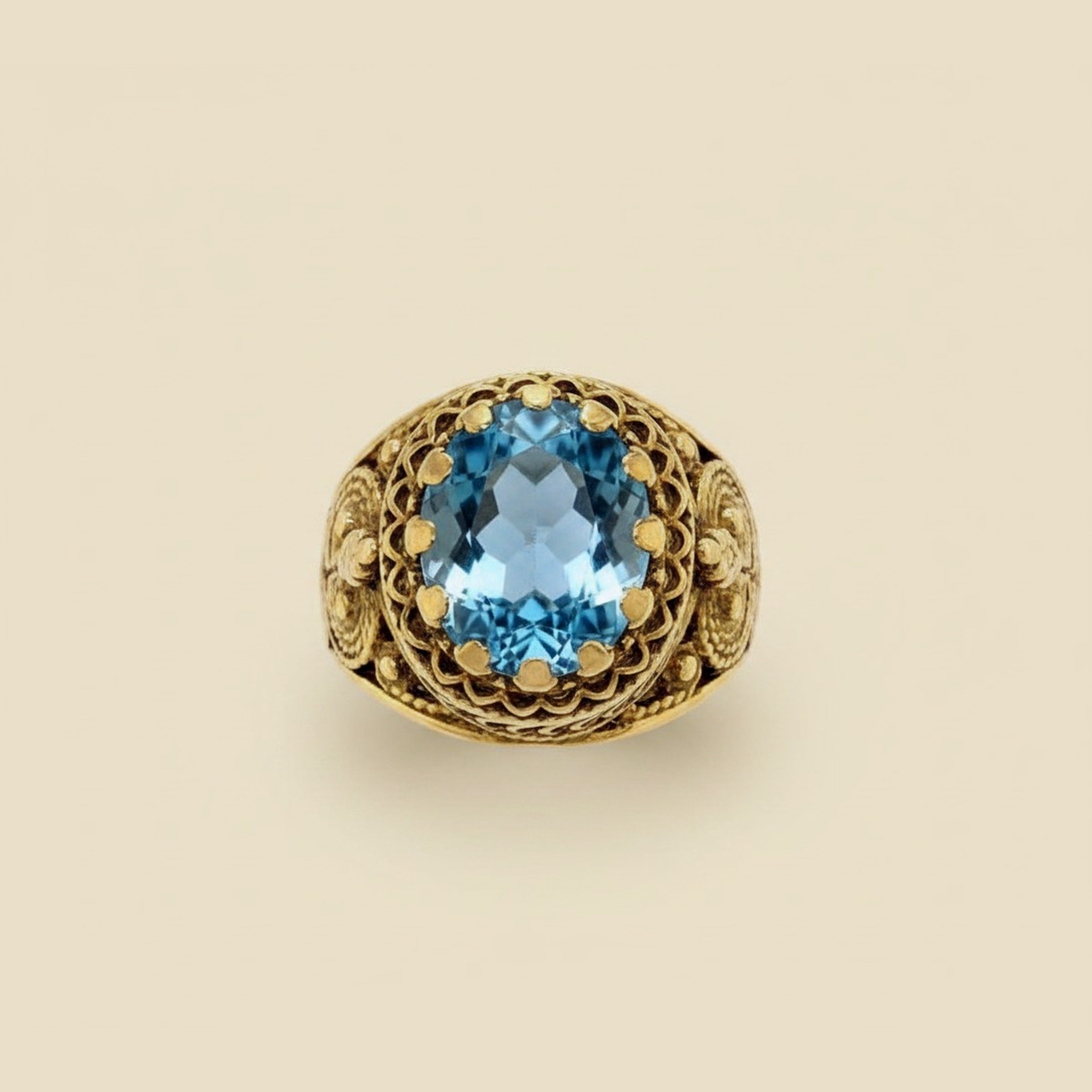 Synthetic Spinal Cocktail Ring – Empire Diamond – view 2