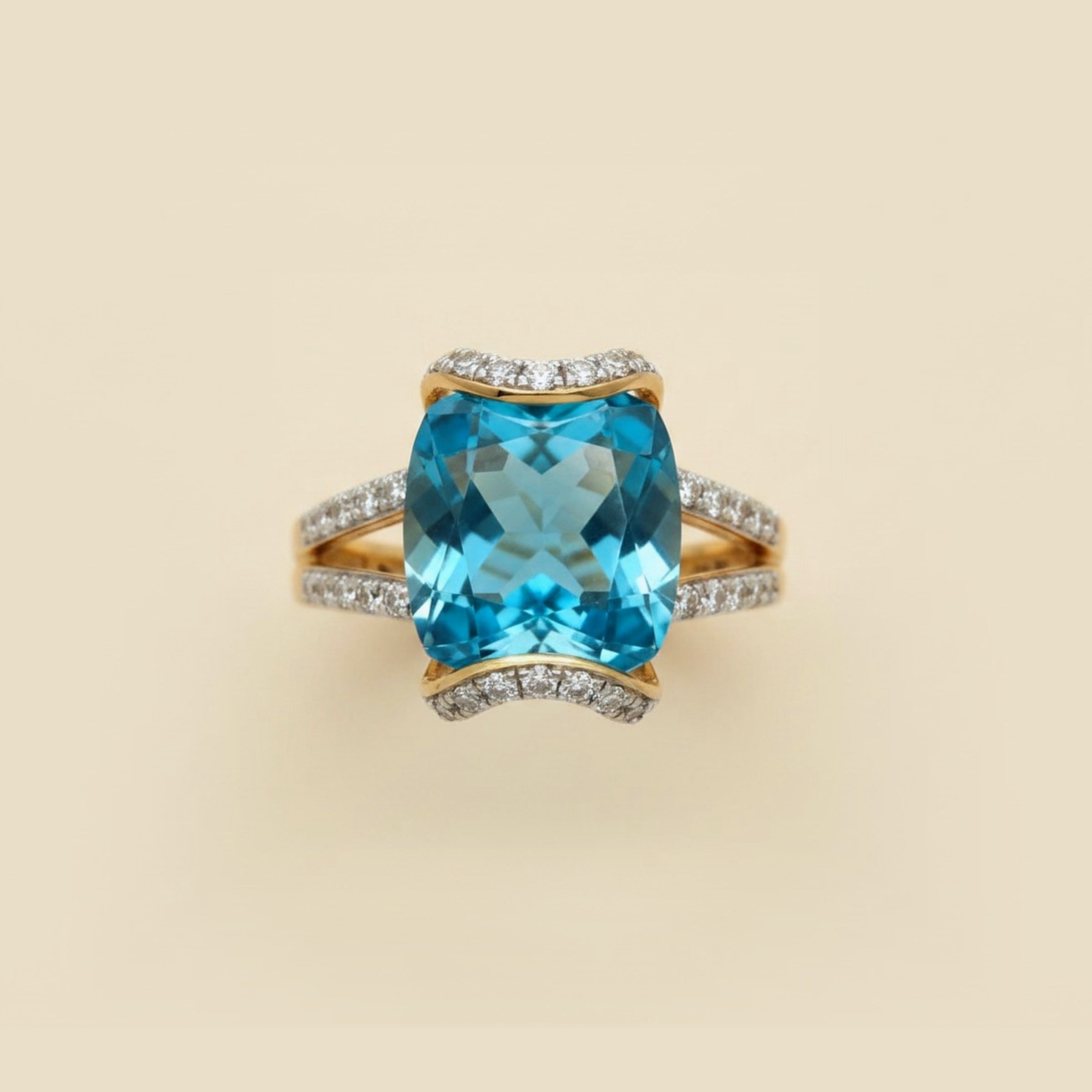 Synthetic Spinel & Diamond Cocktail Ring – Empire Diamond – view 2