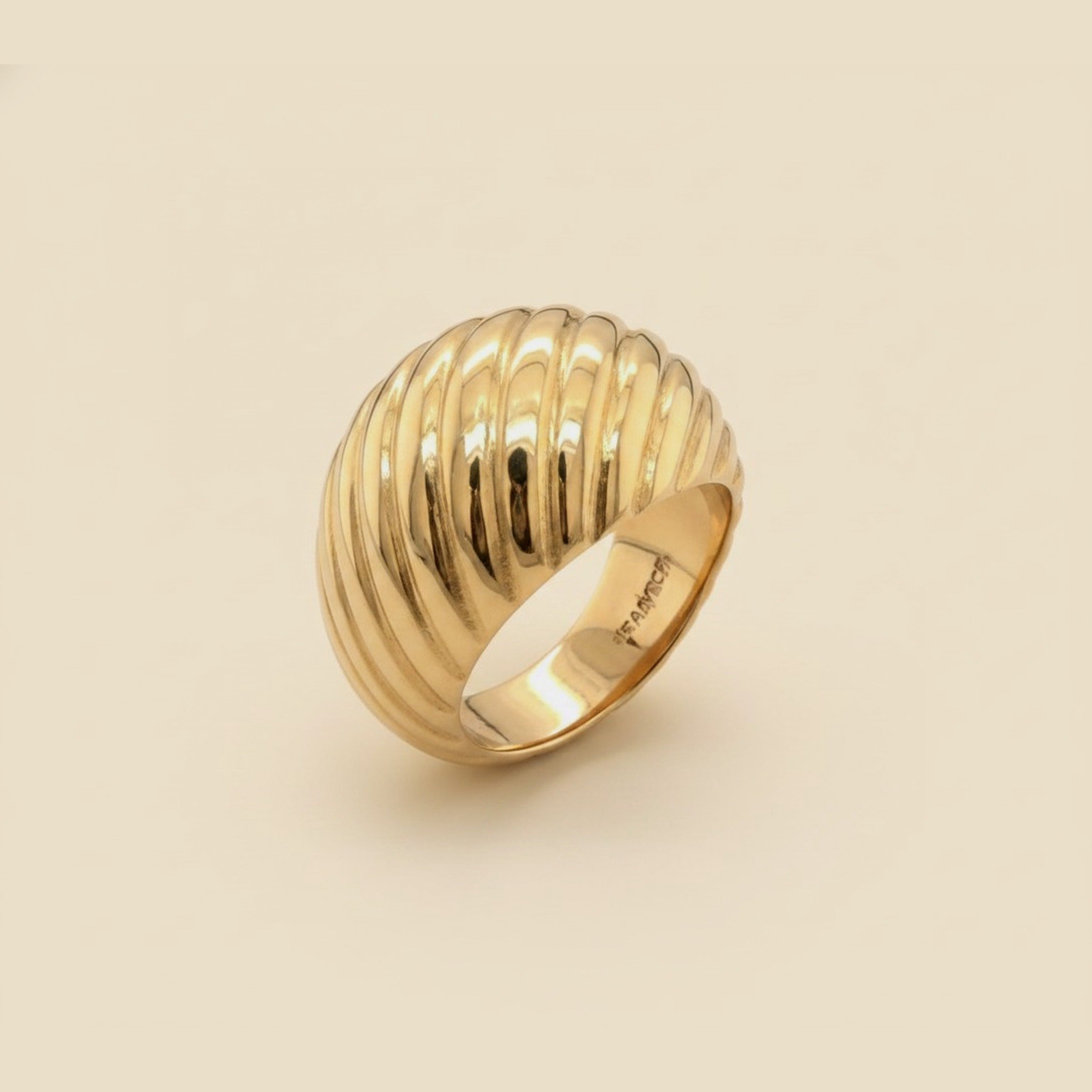 Tiffany & Co. 14k Yellow Gold Ribbed Dome Ring