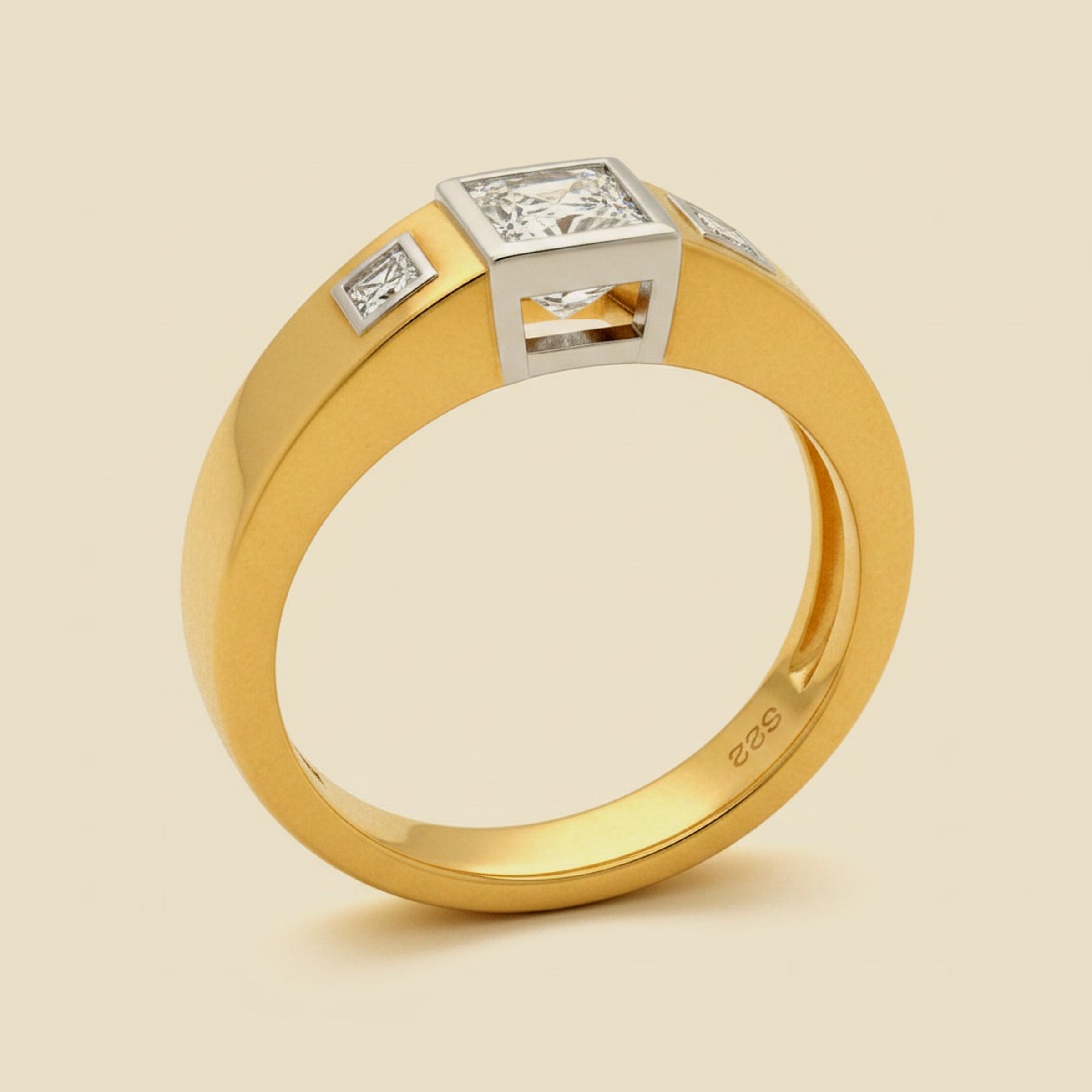 Tiffany & Co. 18k Yellow Gold Three Diamond Ring