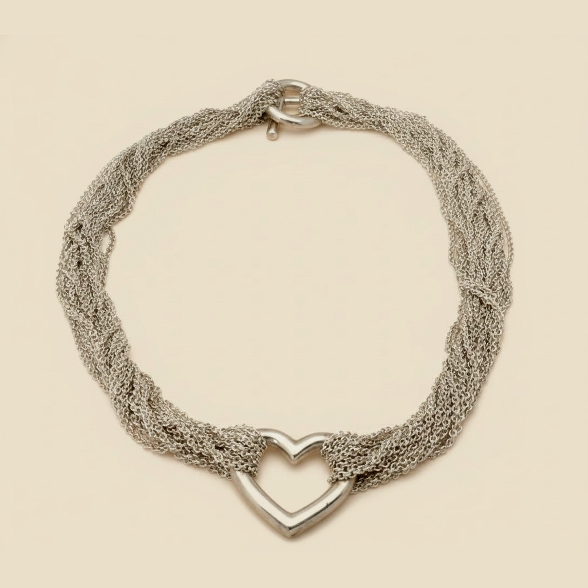 Tiffany & Co. Sterling Silver Multi-Strand Open Heart Necklace – Empire Diamond