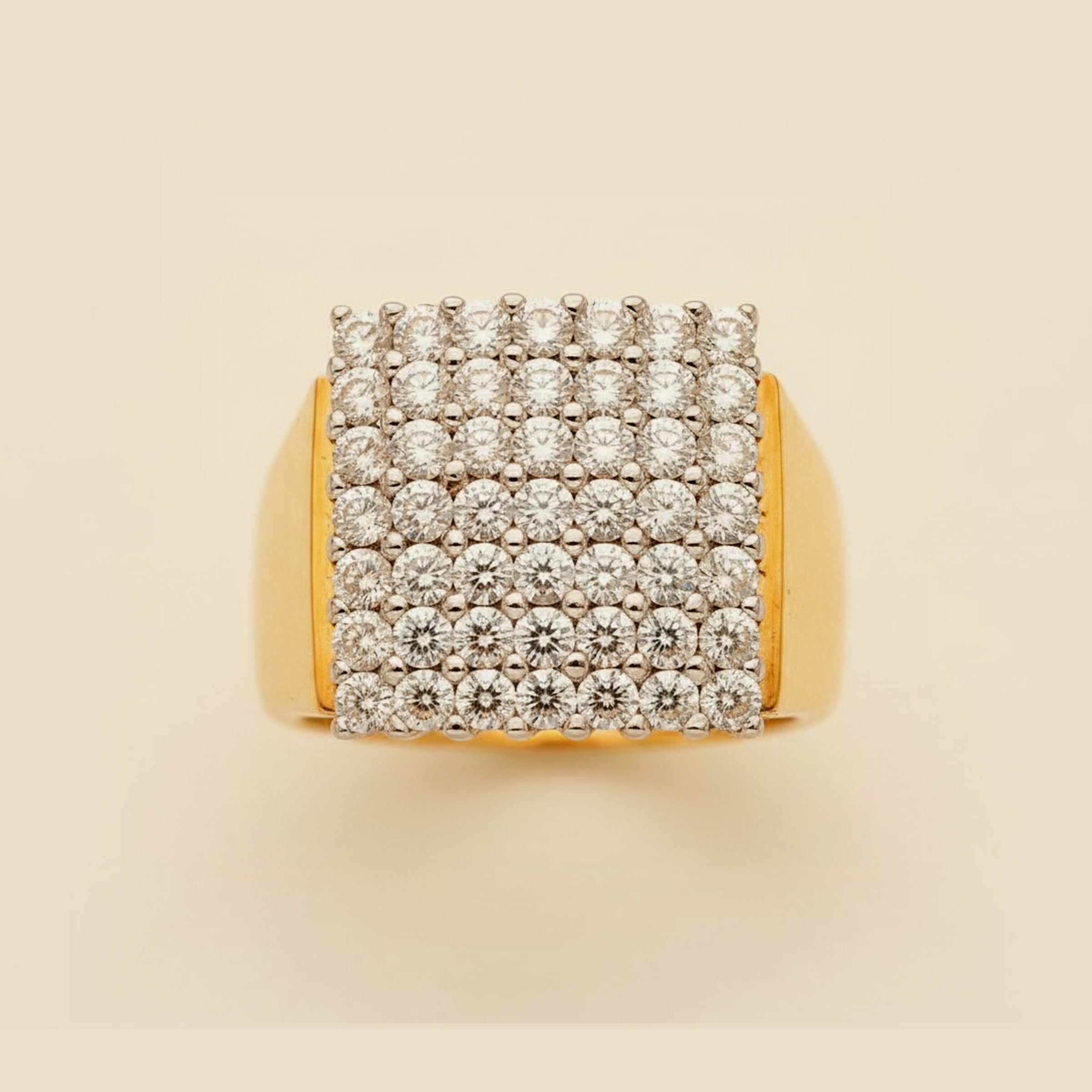 Two Tone Diamond Pyramid Ring – Empire Diamond – view 2