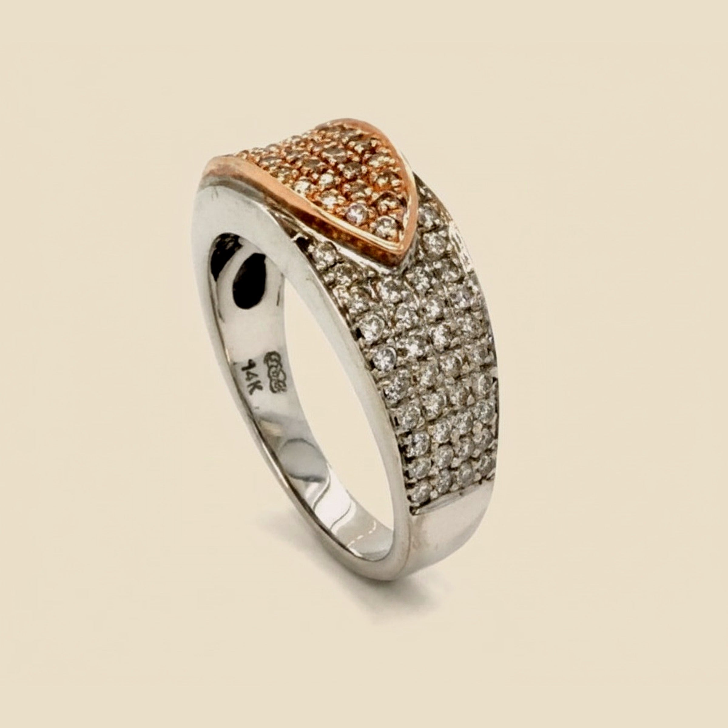 Two Tone Pave Diamond Belt Ring – Empire Diamond