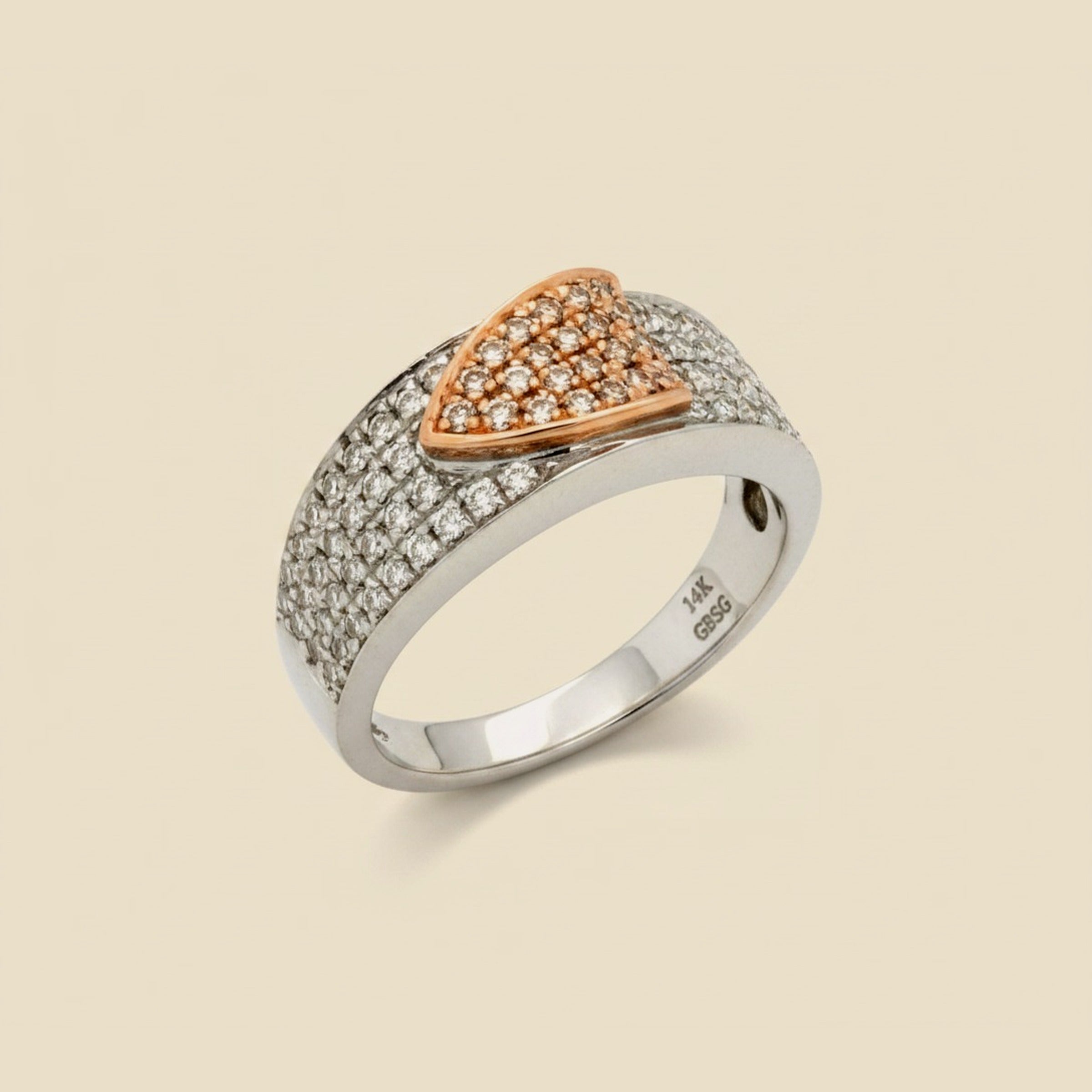 Two Tone Pave Diamond Belt Ring – Empire Diamond – view 2