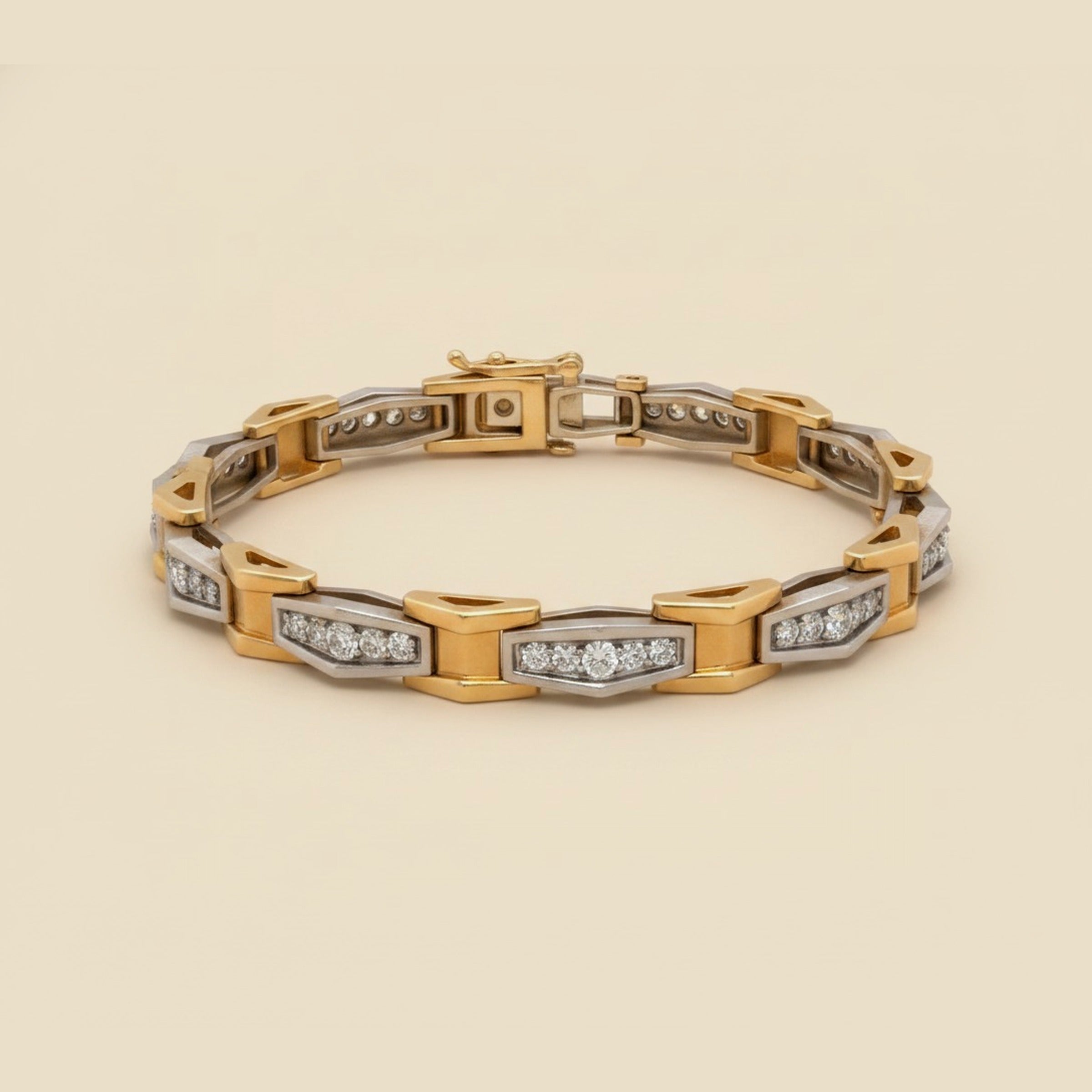 TwoTone "A" Frame" Diamond Bracelet – Empire Diamond