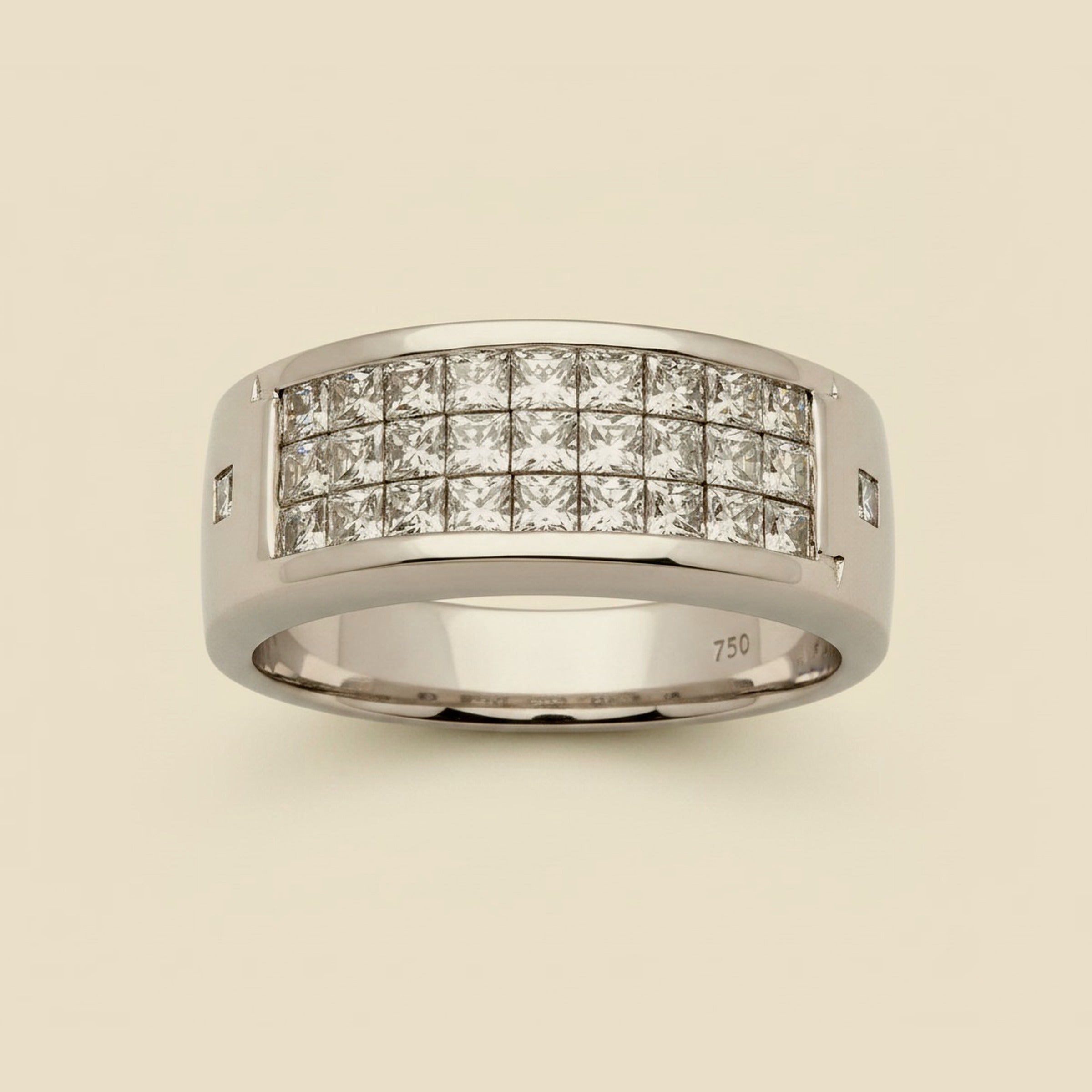 Unisex Invisibly Set Princess Cut Diamond Ring – Empire Diamond – view 2