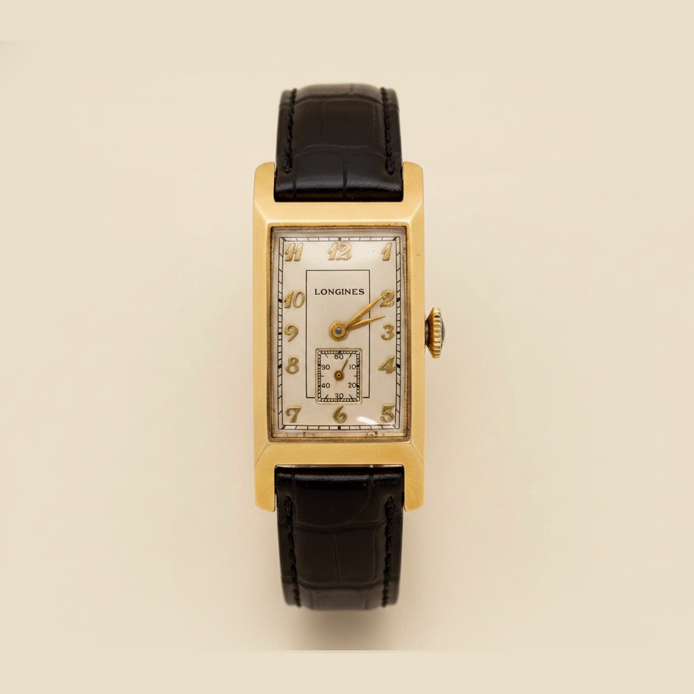 Vintage Longines 14k Yellow Gold Tank Watch